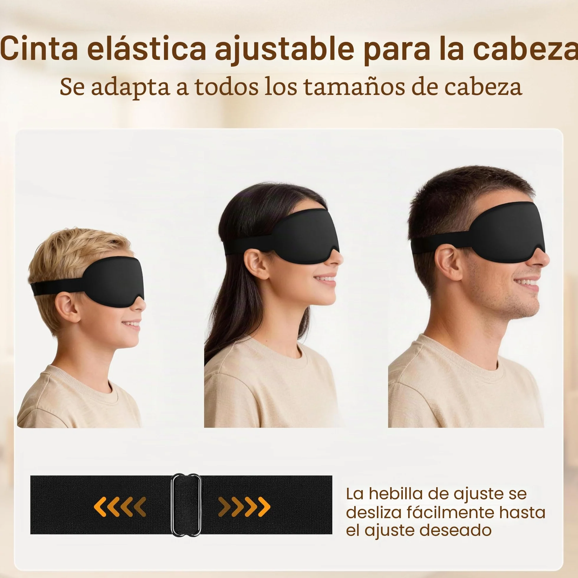 Gritin Antifaz para Dormir 3D Máscara Ultrasuave Ajustable Ergonómico Sin Presión Ocular