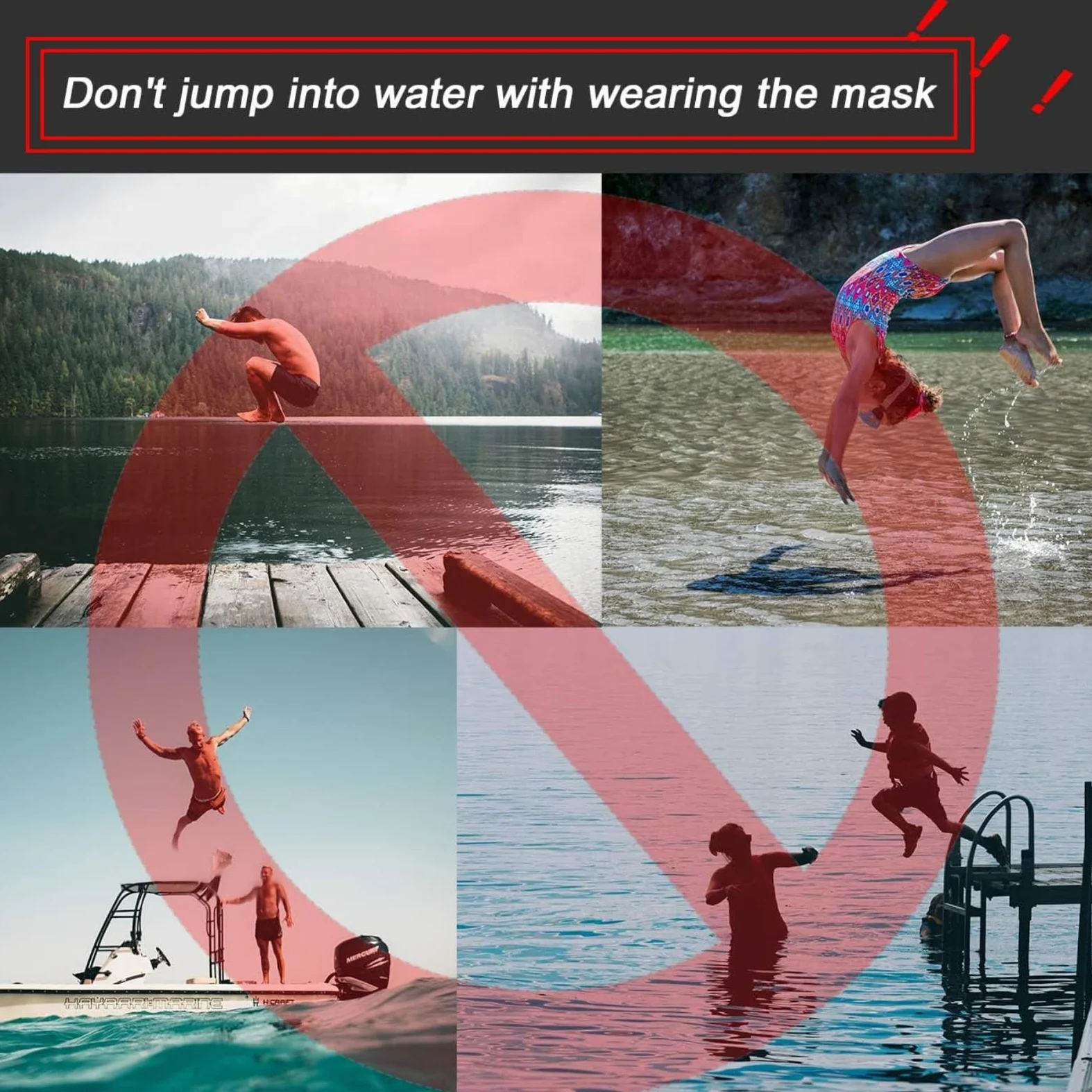 OMGear Máscara de buceo, equipo de esnórquel, máscara de esnórquel para niños y adultos, gafas de natación de silicona con cubierta de nariz para buceo, pesca submarina, correa de neopreno resistente