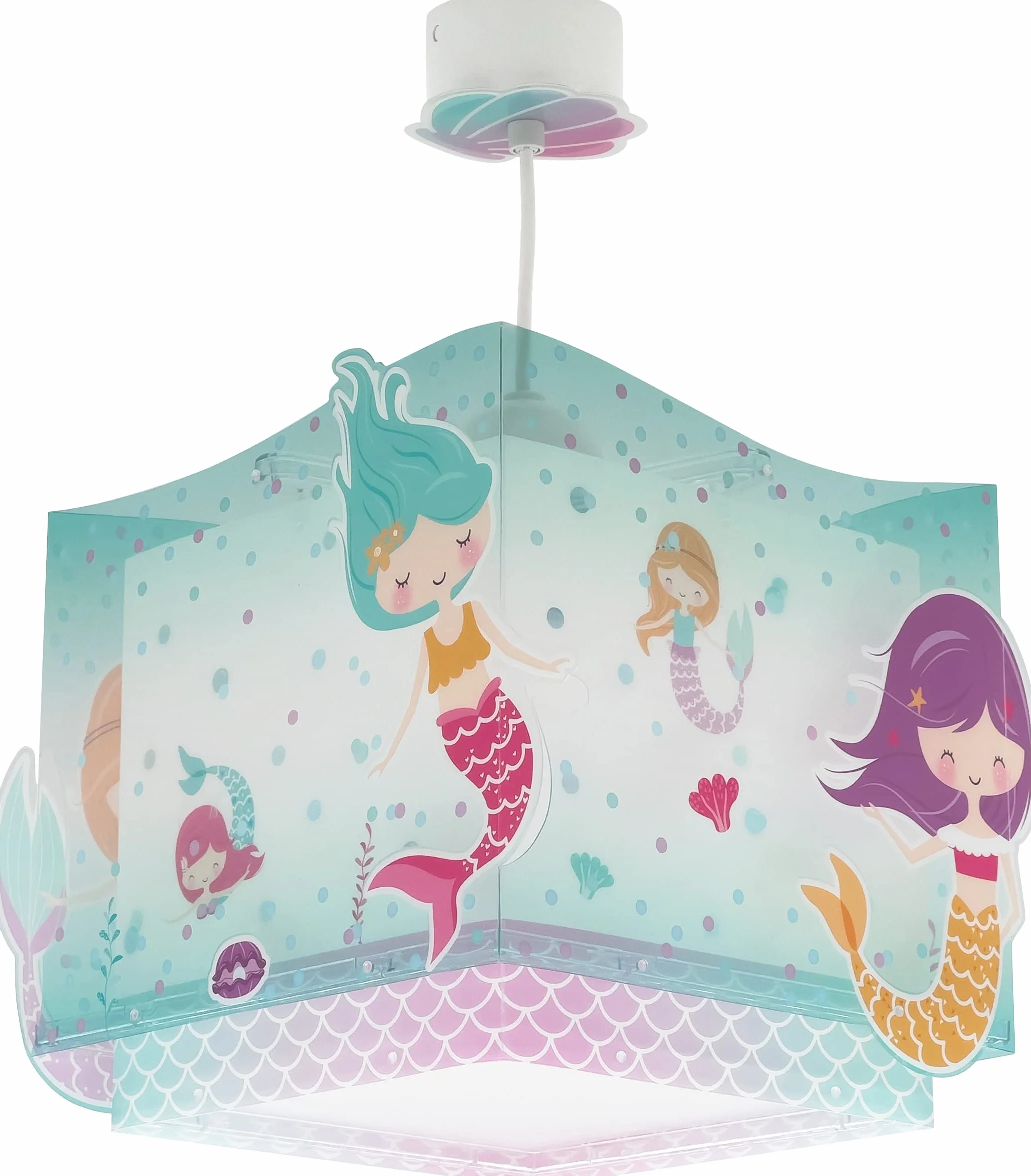 Dalber Lámpara de Techo Colgante Infantil Sirenas Mermaids Turquesa