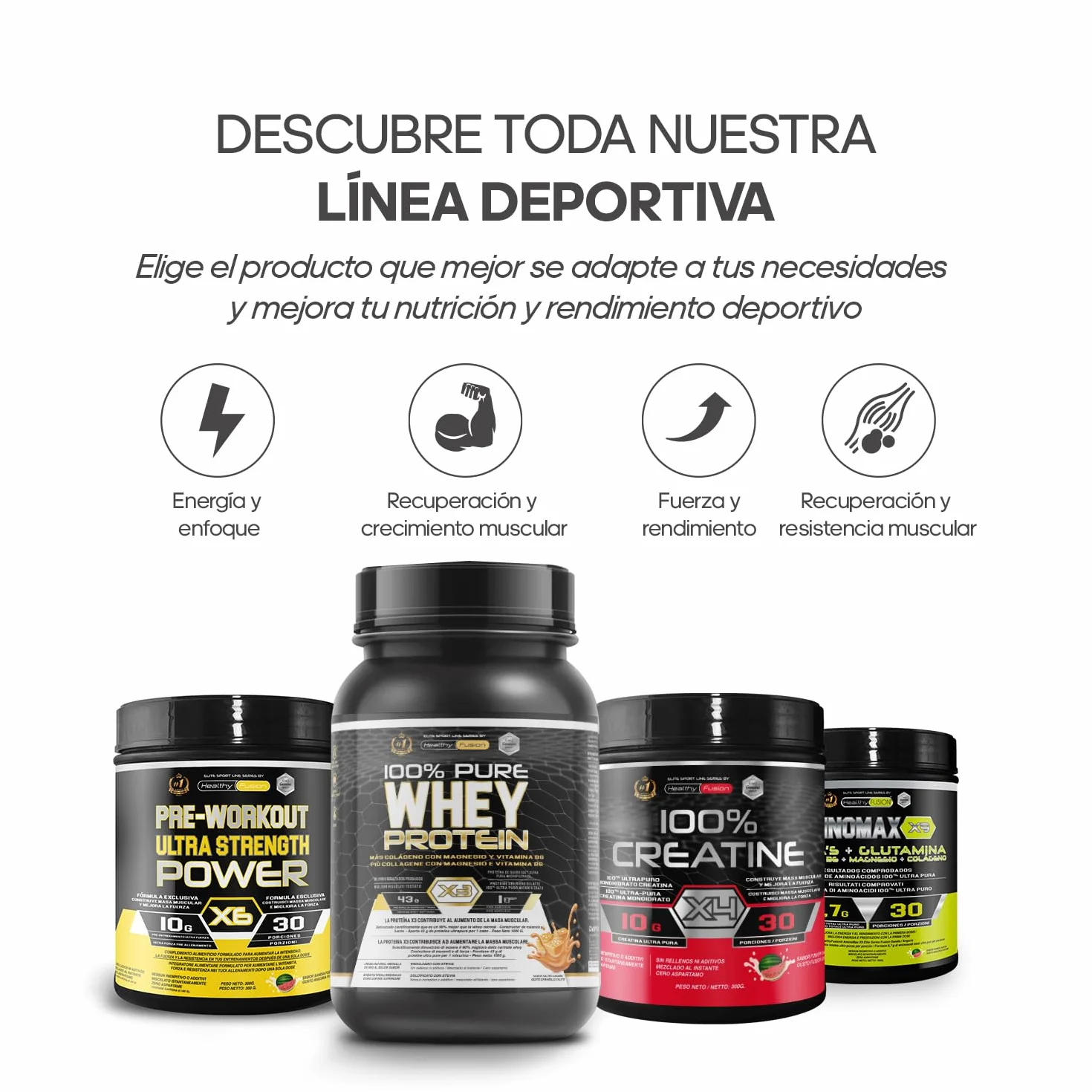 Healthy Fusion Creatina Monohidrato 300g Sabor Sandía