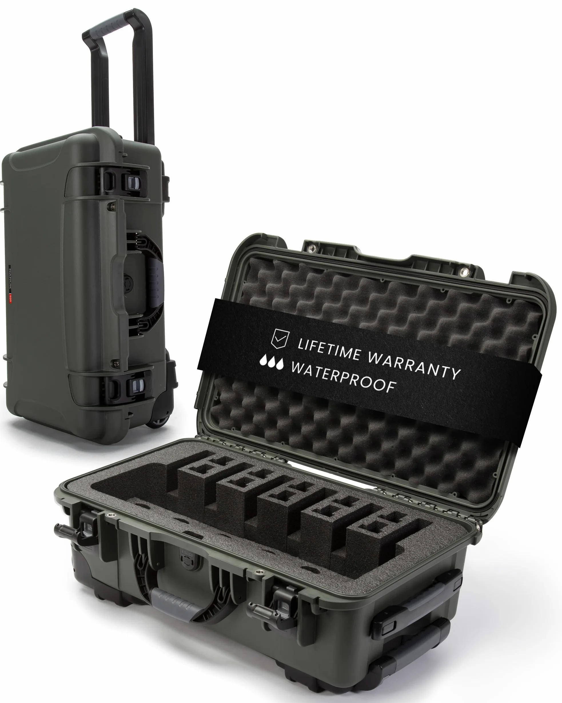 Nanuk 935 - Funda Impermeable para Pistola con Inserto de Espuma para 6UP con Ruedas - 935-6UP6, Medium, Verde Oliva