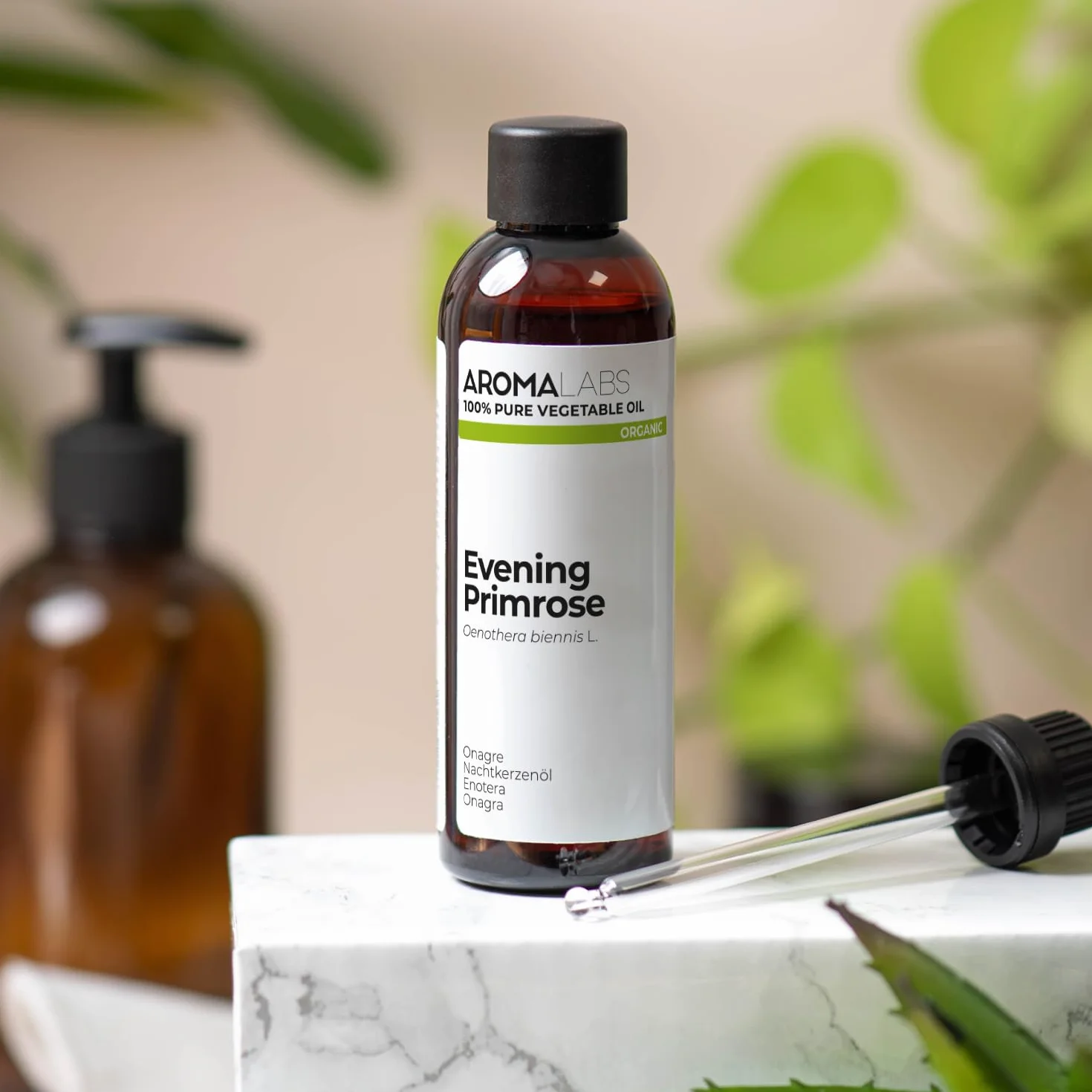Aceite de Onagra BIO Oenothera biennis 100 mL Aceite Vegetal Virgen Certificado AB Aroma Labs