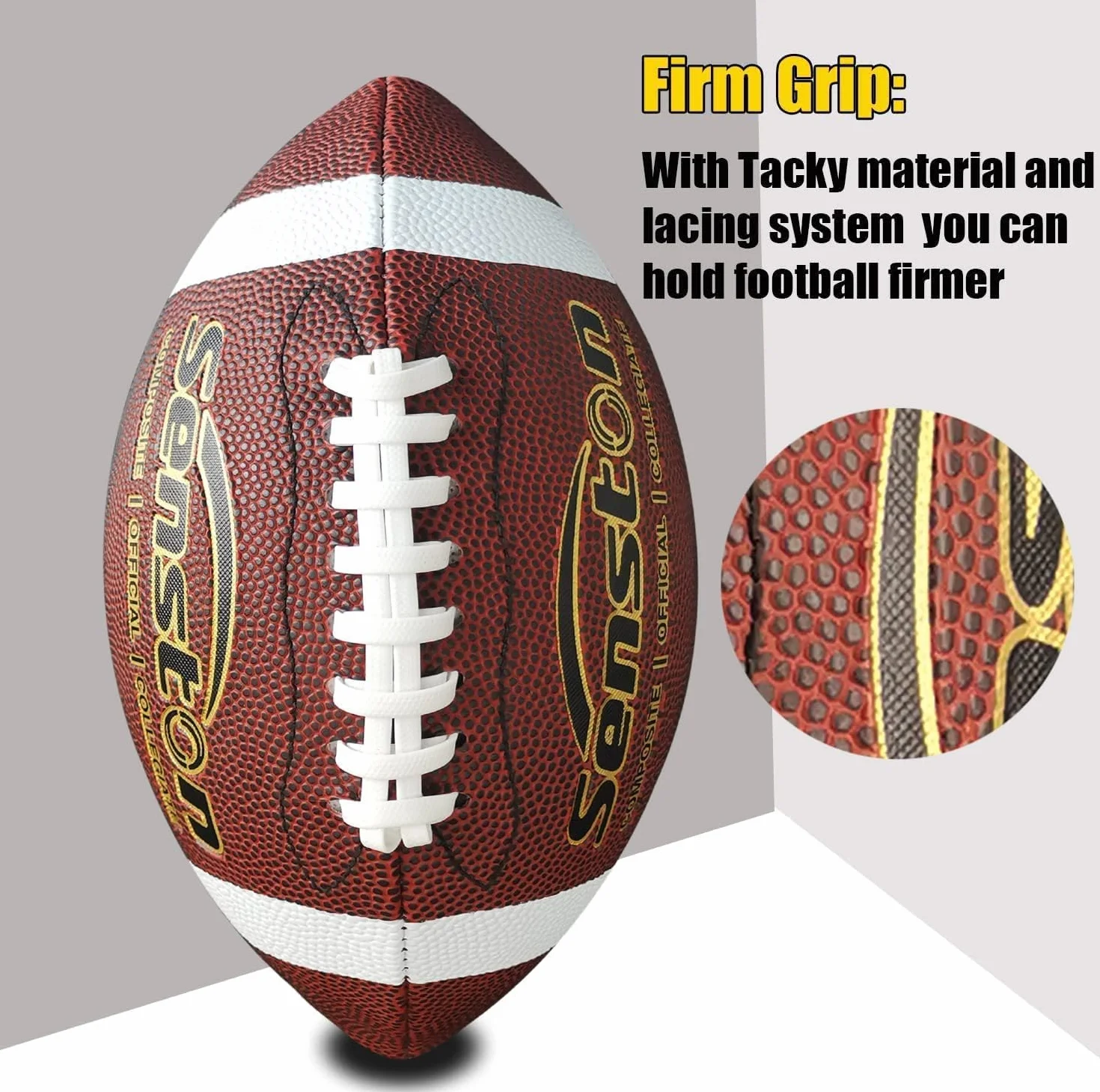 Senston Balon Futbol Americano Talla 9 Unisex-Juvenil PU Cuero Compuesto Duradero Pelota de fútbol Americano