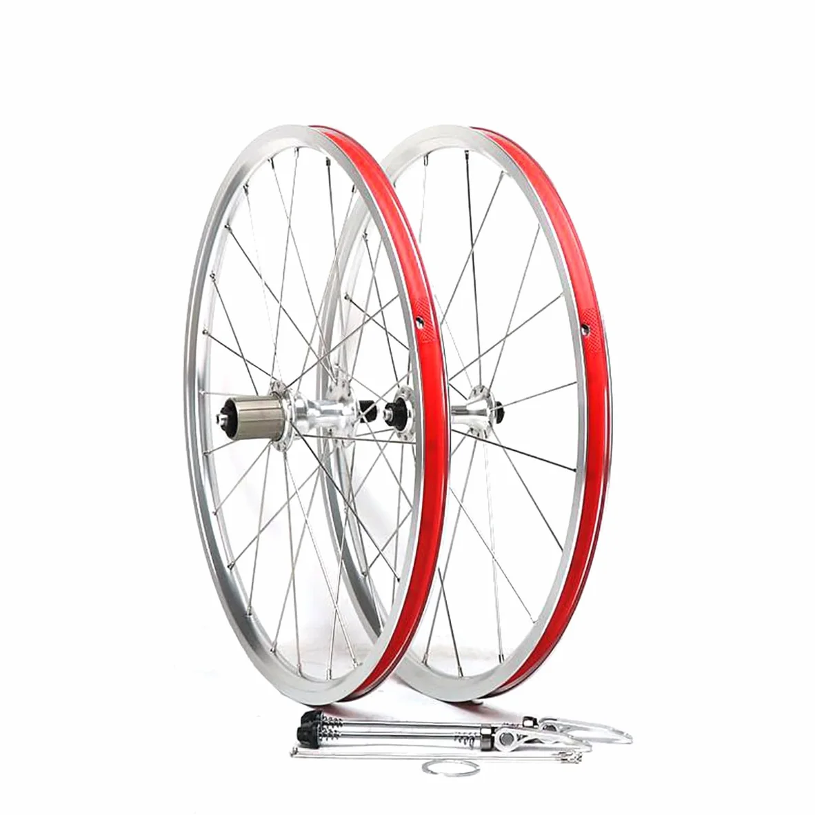 Juego De Ruedas BMX 20'' Llantas De Bicicleta Plegables 406/451 Freno C/V | 74/130mm Ruedas De Liberación Rápida Bujes 16/24H Para Cassette 8/9/10/ 11 Velocidades(Silver,451)