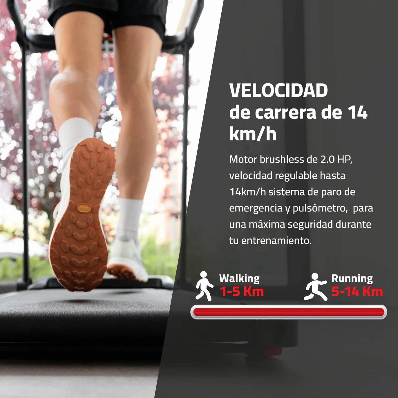 Cinta de Correr Plegable FITFIU Fitness Inclinación 9% y Velocidad Ajustable 14 km/h Conectividad App y Altavoces Integrados 12 Programas y Motor 2.0 HP con Soporte para Tablet MC-90