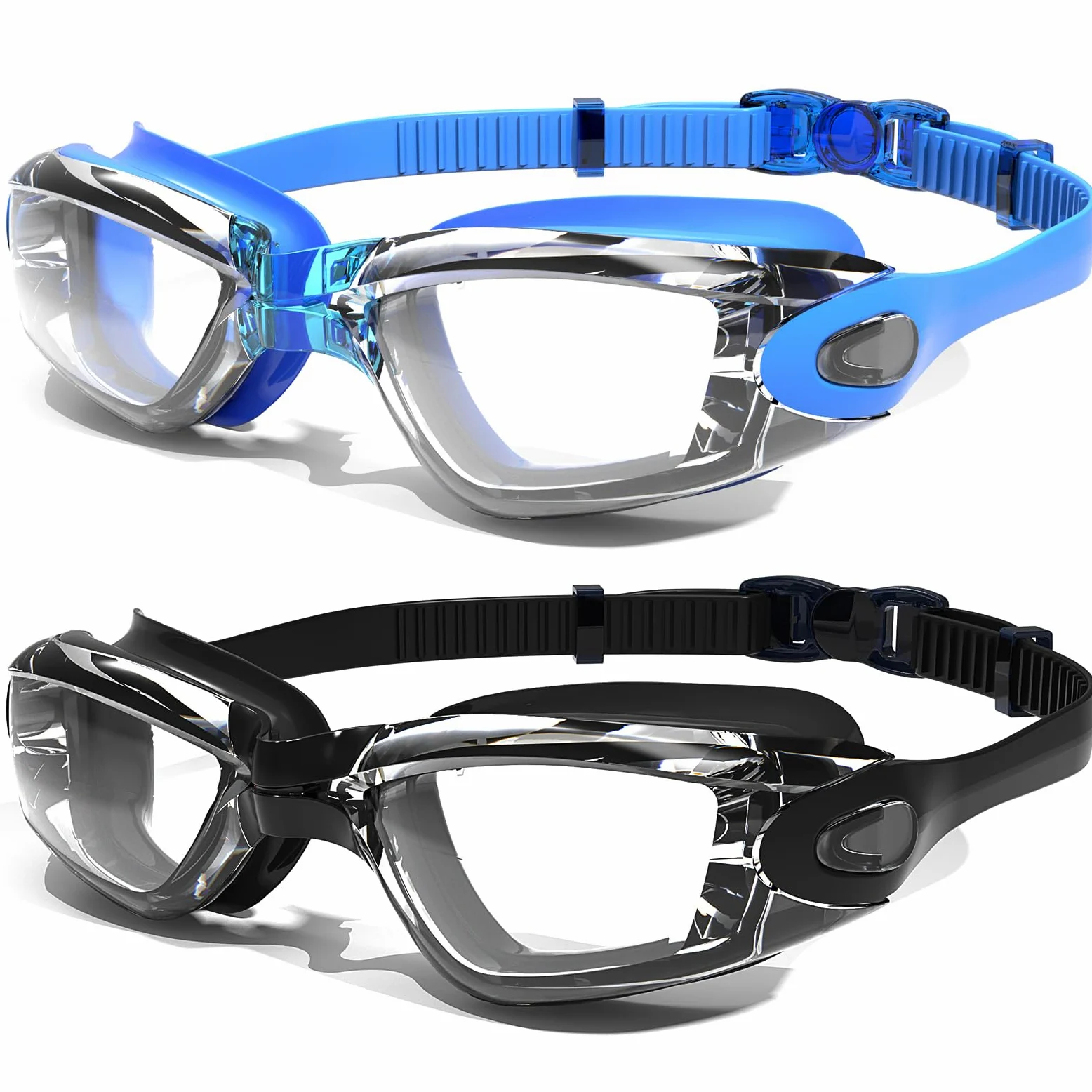 Braylin Gafas de natación, paquete de 2 gafas de natación, antivaho, sin fugas, para adultos, mujeres, hombres y jóvenes