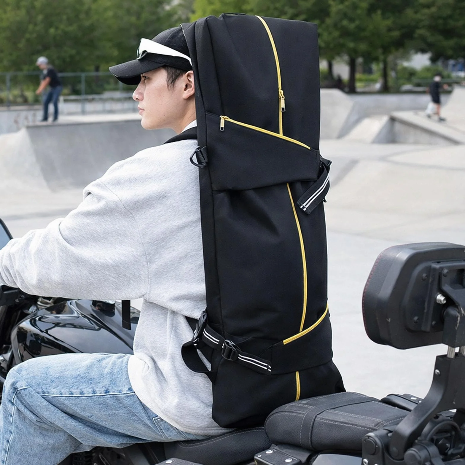 Mochila para Patineta Bolso de Hombro para Monopatín Mochila para Longboard Estuche Resistente con Tela Oxford Y Correas Anchas Adecuada para