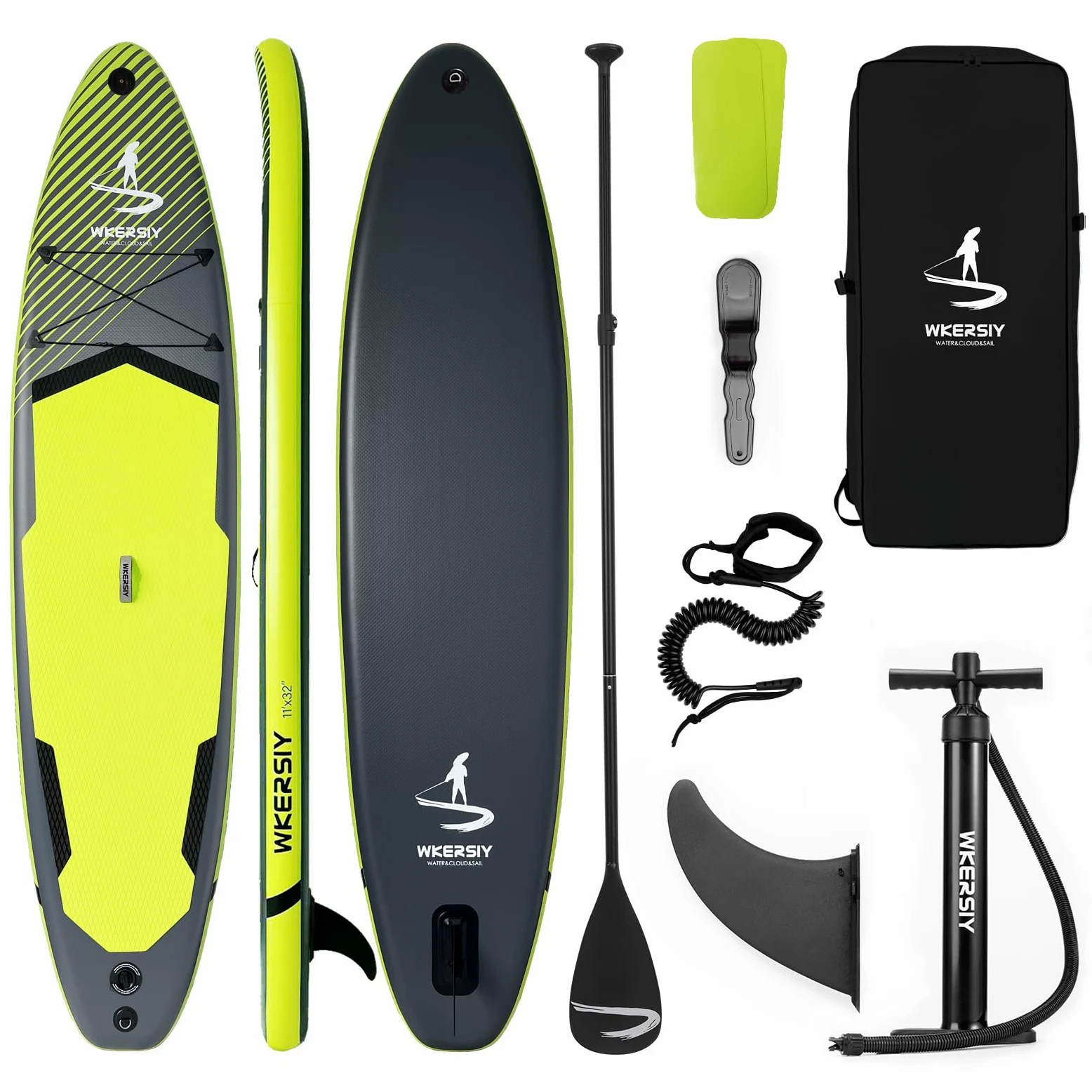 Tabla Sup Inflable 335cm Polivalente, Set Completo con Remo Ajustable, Bomba de Aire, Mochila y Accesorios, Estable Antideslizante para Deportes Acuáticos Principiantes y Profesionales
