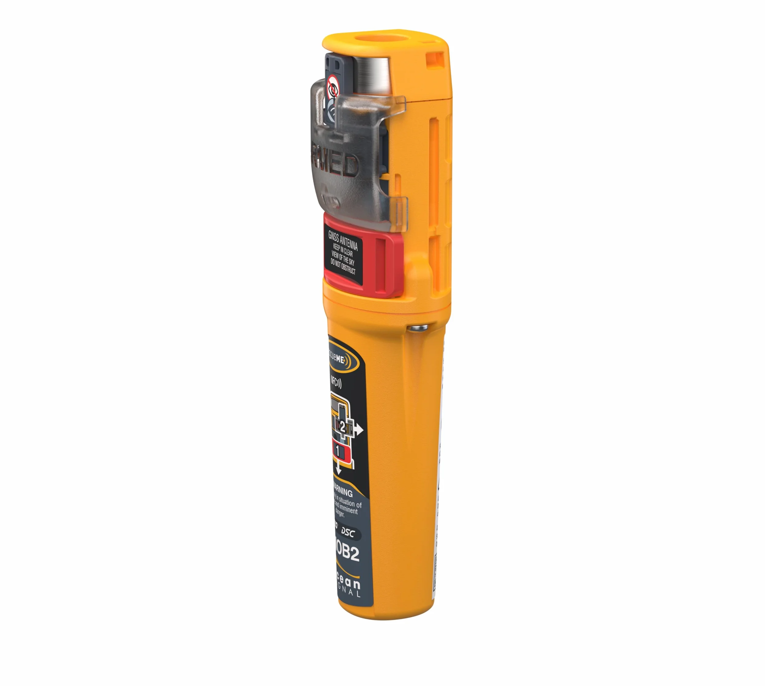 Ocean Signal rescueME MOB2 Radiobaliza Hombre al Agua (Aprobada Clase M) con AIS, DSC y GPS Integrado - Dispositivo de Seguridad Marítima Compacto, Impermeable y de Alerta de Rescate Instantánea | Activación automática del chaleco salvavidas