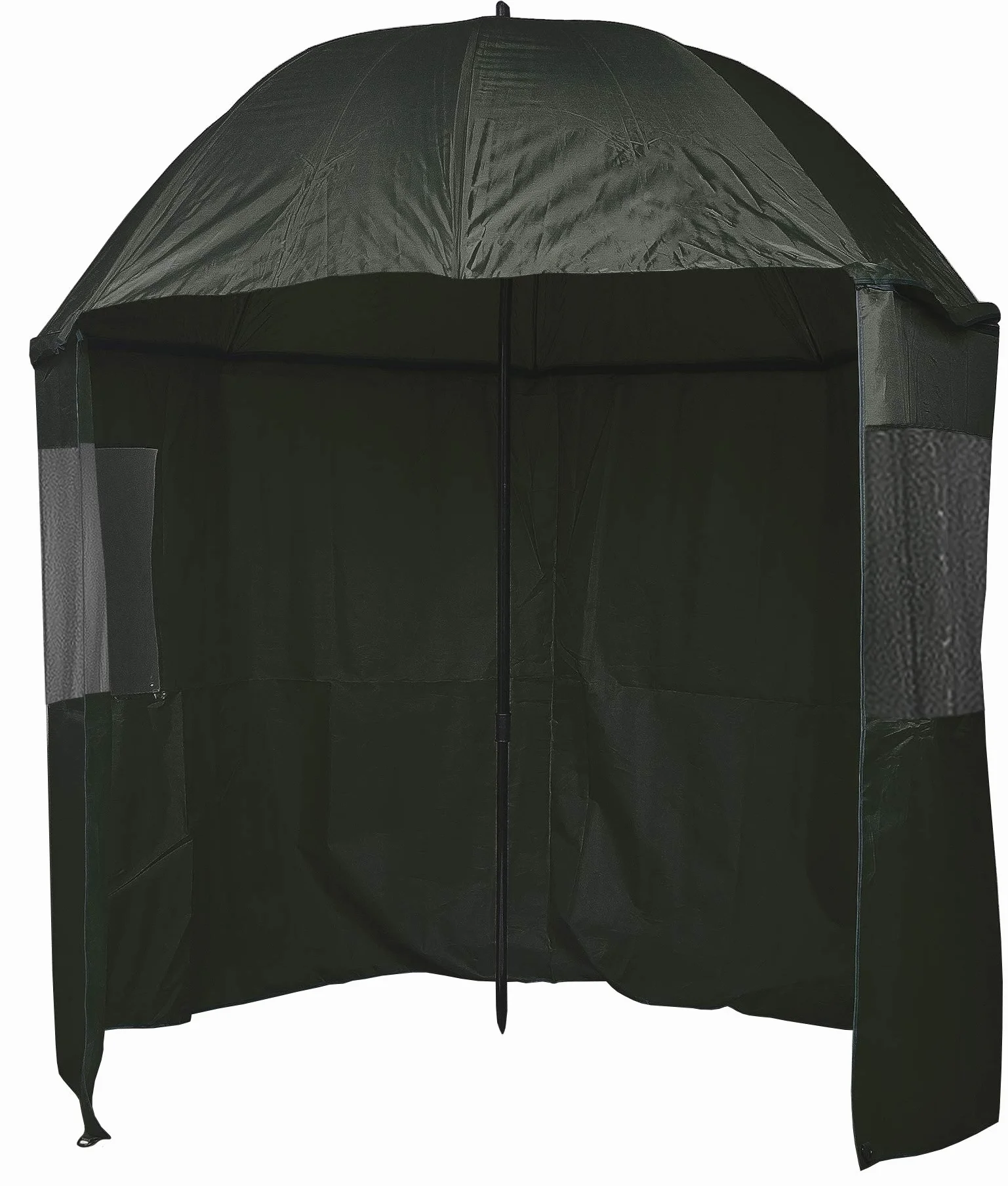 Paraguas de pesca 2,5 m impermeable ajustable verde oscuro con cremallera paneles PVC bolsa transporte