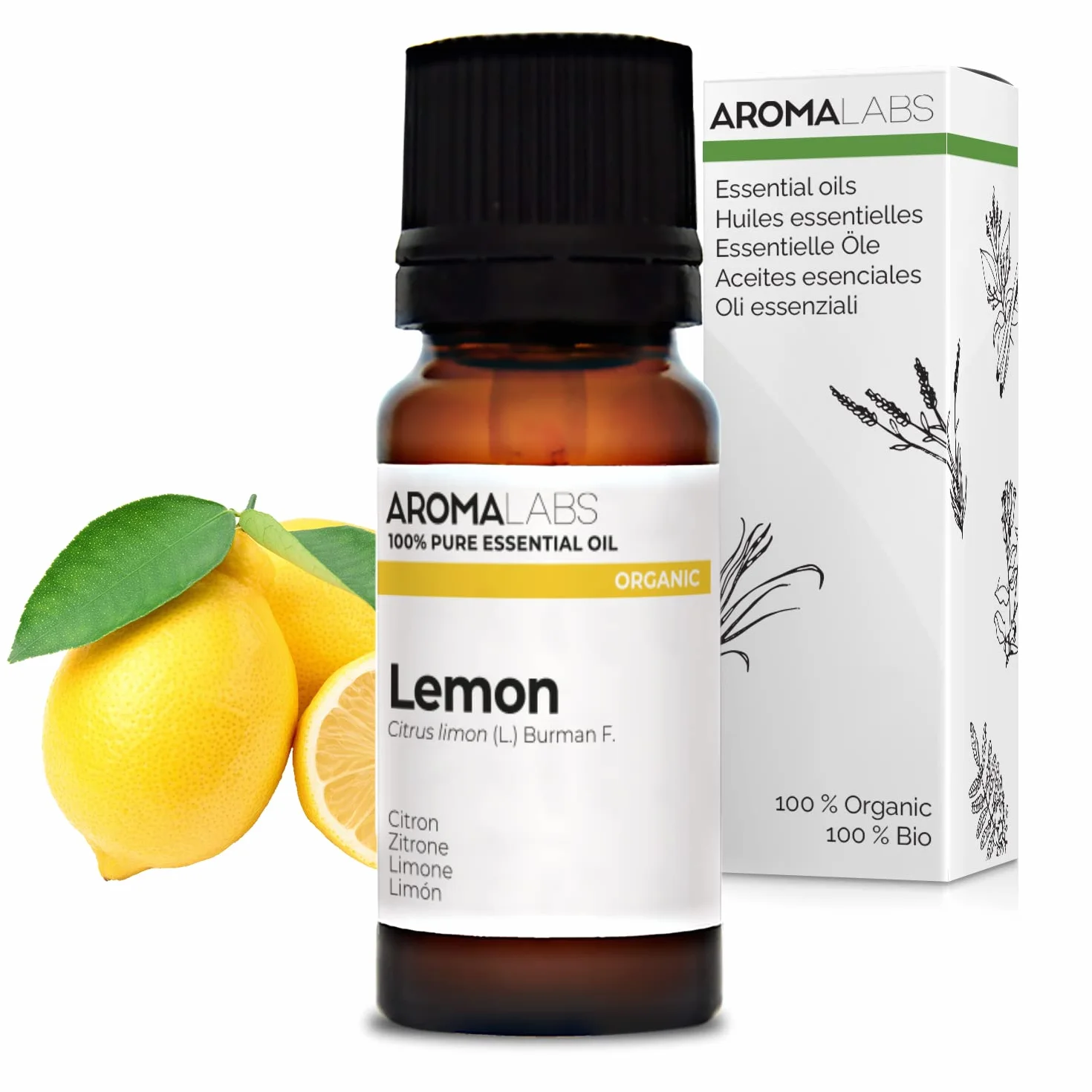 Aceite Esencial de Limón BIO 10 mL Aroma Labs Quimiotipado Certificado AB