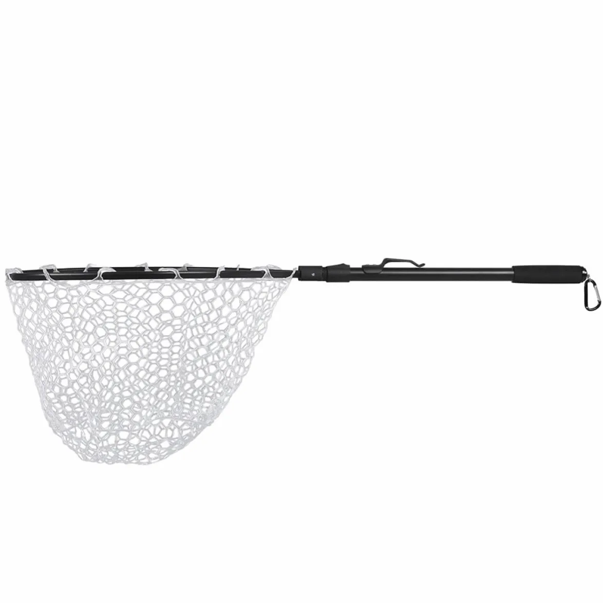 Red de Pesca Plegable de Aterrizaje Mango Telescópico Negro | Aleación de Aluminio, Malla de Goma y Eva, para Pesca en Río y Barco, Formato Clásico