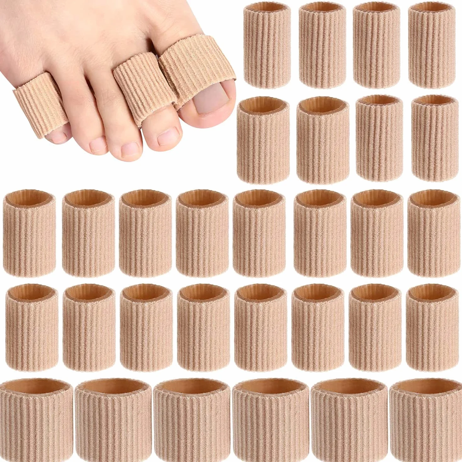 Tubos de cojín para dedos del pie, protectores de gel suave para callos y ampollas (30 piezas)