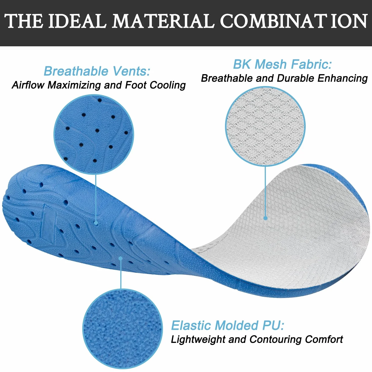 Plantillas para Skechers Hombre, Plantilla Insoles de Repuesto con Soporte para el Arco, Alivio del Dolor de Pies, EU 45