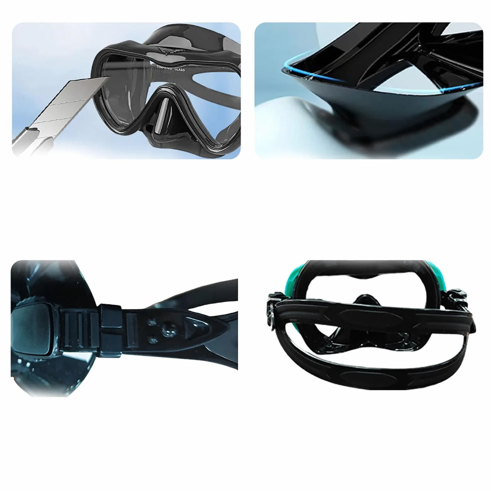 Máscaras de Buceo Máscaras de Snorkel Vidrio Templado una Sola Lente for Buceo para Uso Diario