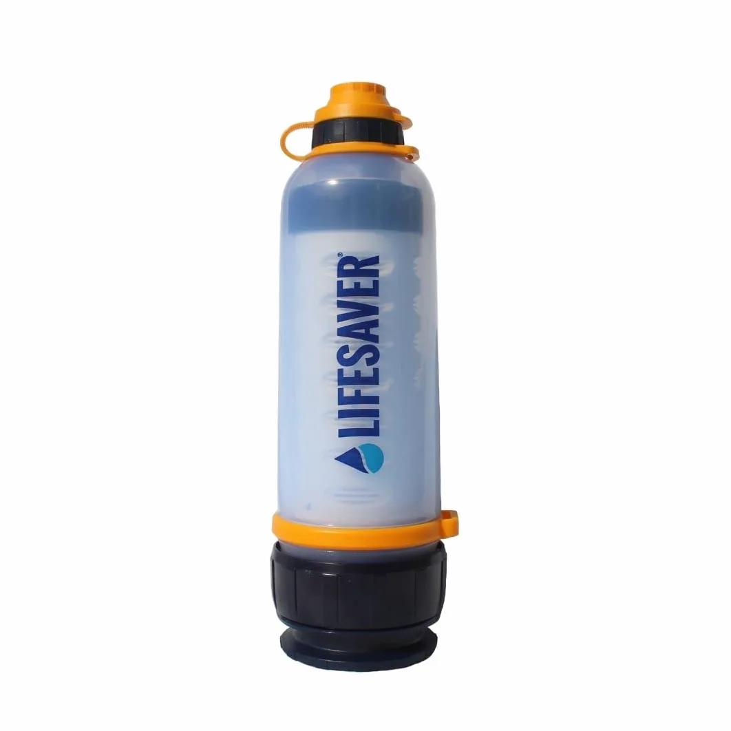 LifeSaver Botella Agua Portátil con Filtro Agua - Purifica Hasta 6000 Litros, 750ml de Capacidad, Elimina un 99,99% de Virus, Bacterias, para Senderismo y Camping, Cartuchos Reemplazables