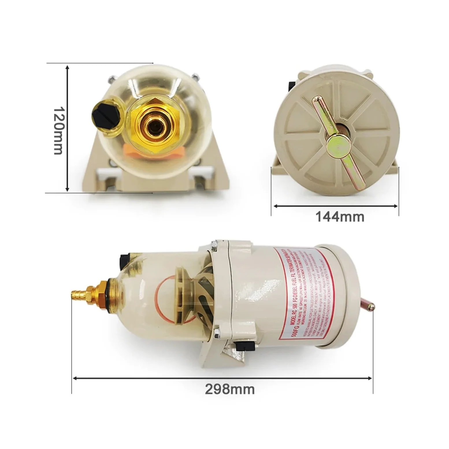Filtro turbo separador de agua y combustible para motor marino 2010PM Racor Truck 90GPH 500FG 500FH (juego 1)