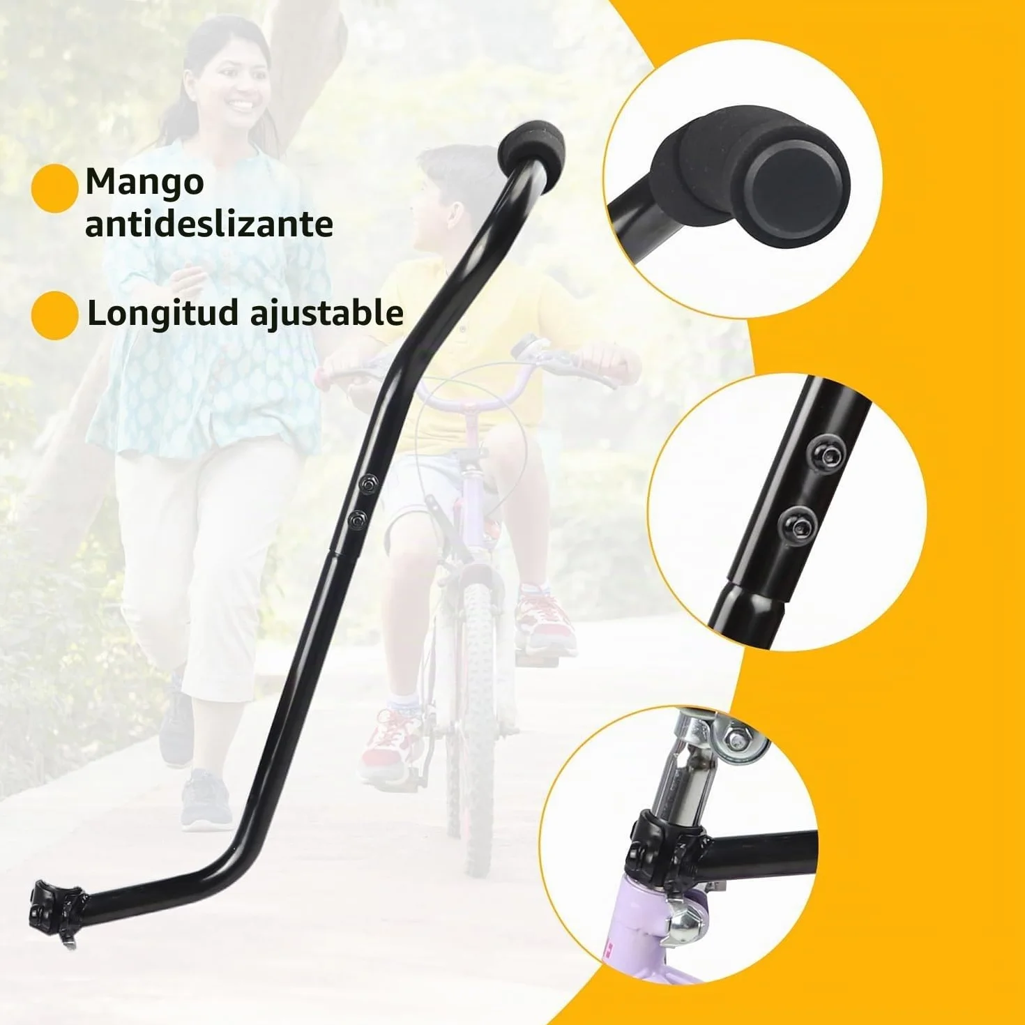 ZUKKA Barra de empuje para entrenamiento de bicicleta para niños, barra de empuje para niños, para aprender