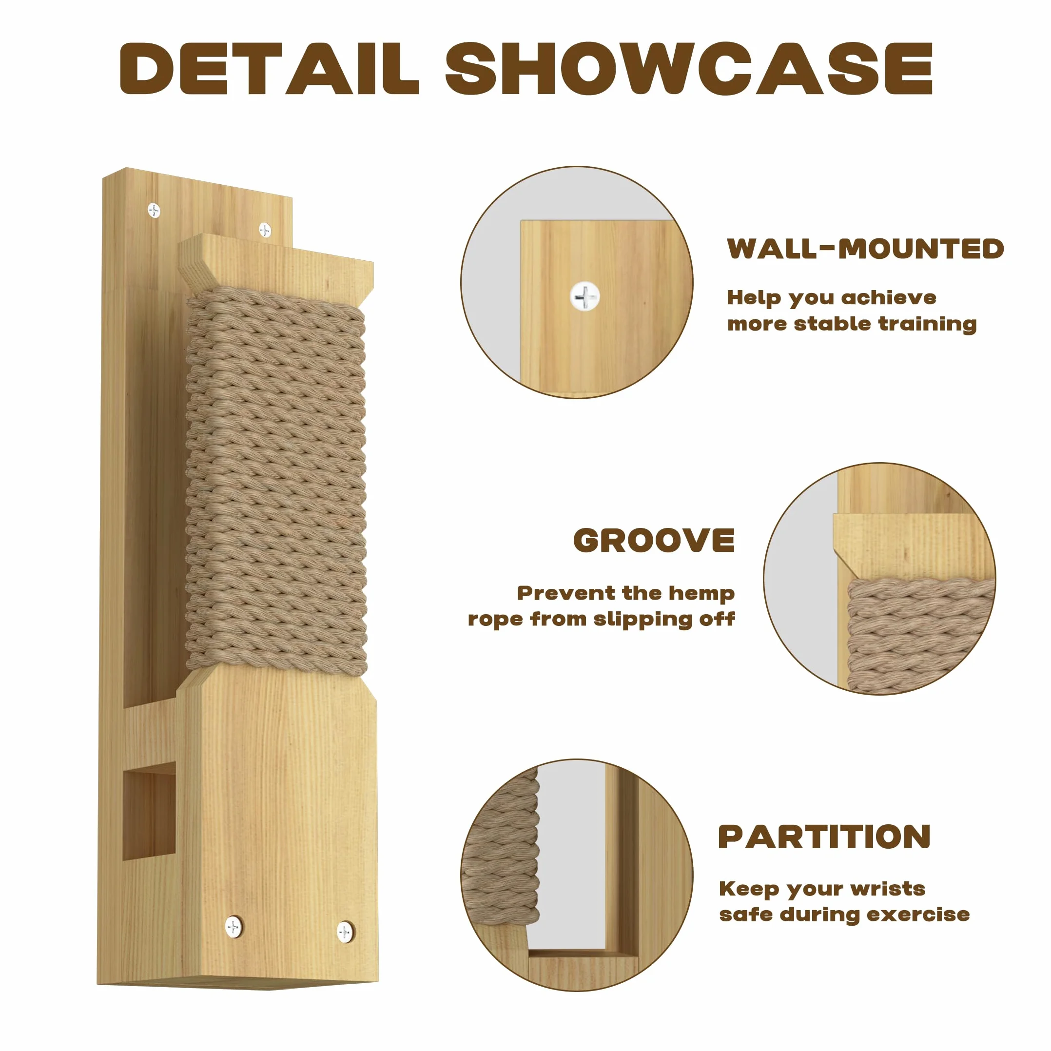Soporte de Pared Makiwara 18 x 4.5 Pulgadas, Almohadilla de Golpe Tradicional Profesional