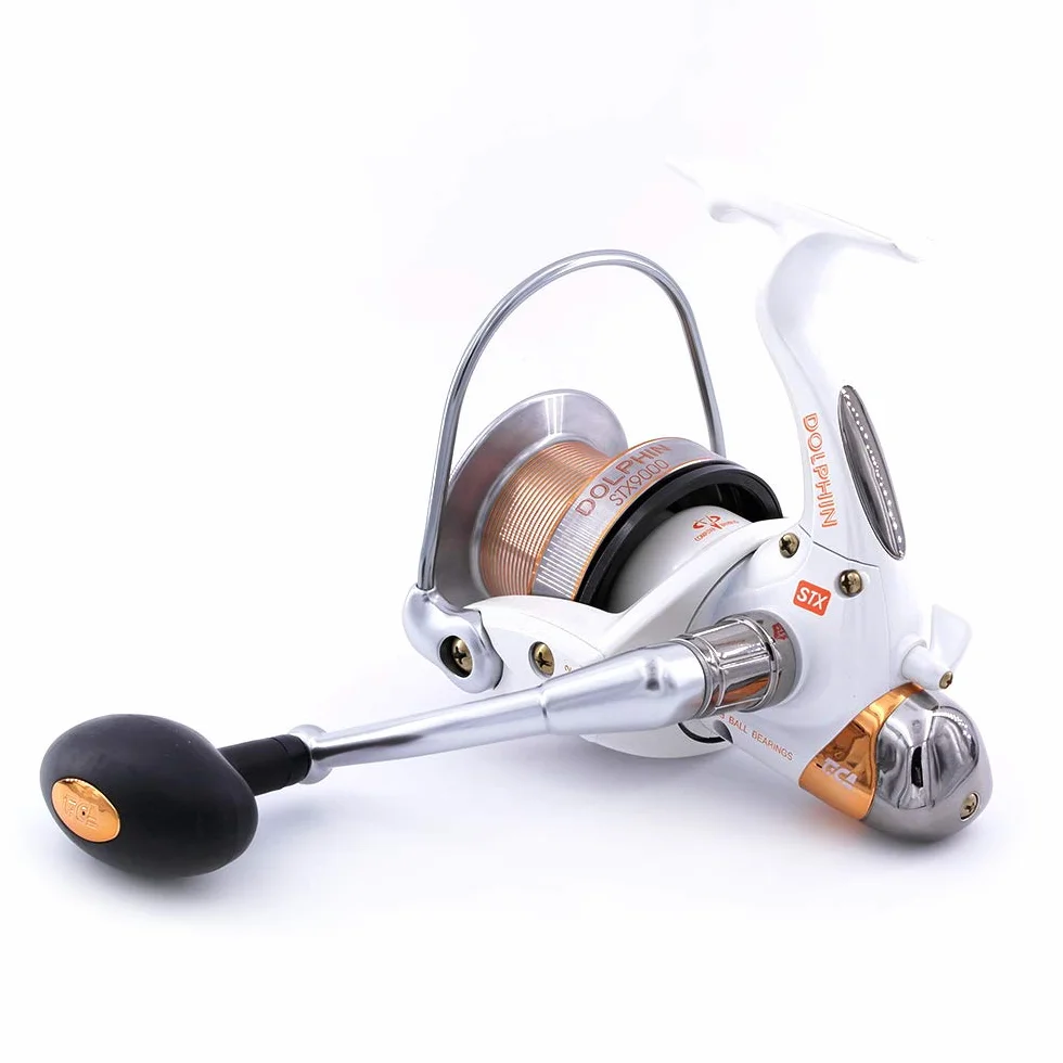 TICA Dolphin 4,1 - Carrete de Pesca, Aluminio, Blanco, Dorado, STX 9000 4.1