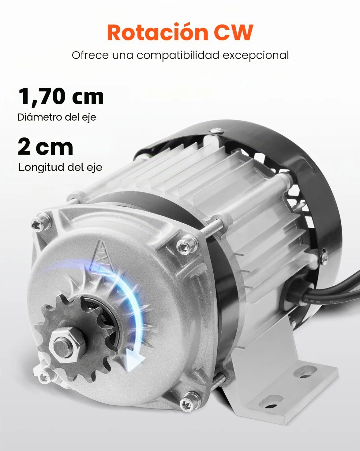 VEVOR Kit Motor Eléctrico sin Escobillas CC 500 W 48 V 2700 RPM Controlador Velocidad 240x172x155 mm