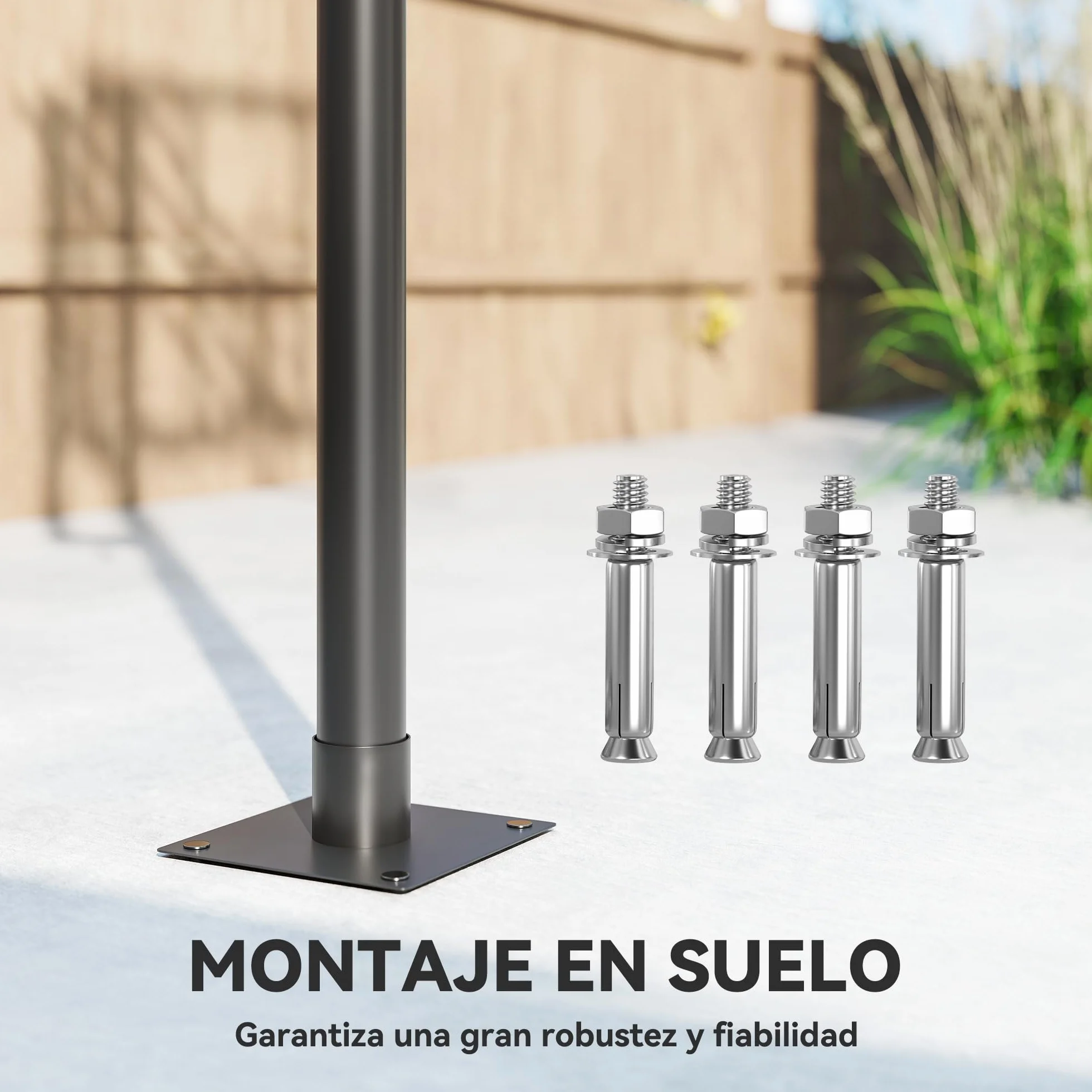 SPORTNOW Canasta de Baloncesto Exterior Altura Ajustable 230-305 cm Tablero Irrompible 120 cm Aro 48 cm