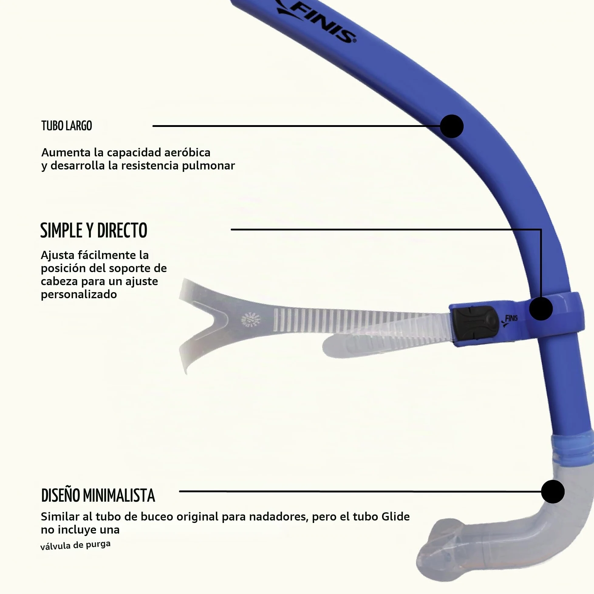 Finis Glide Tubo de respiración para natación, Unisex Adulto