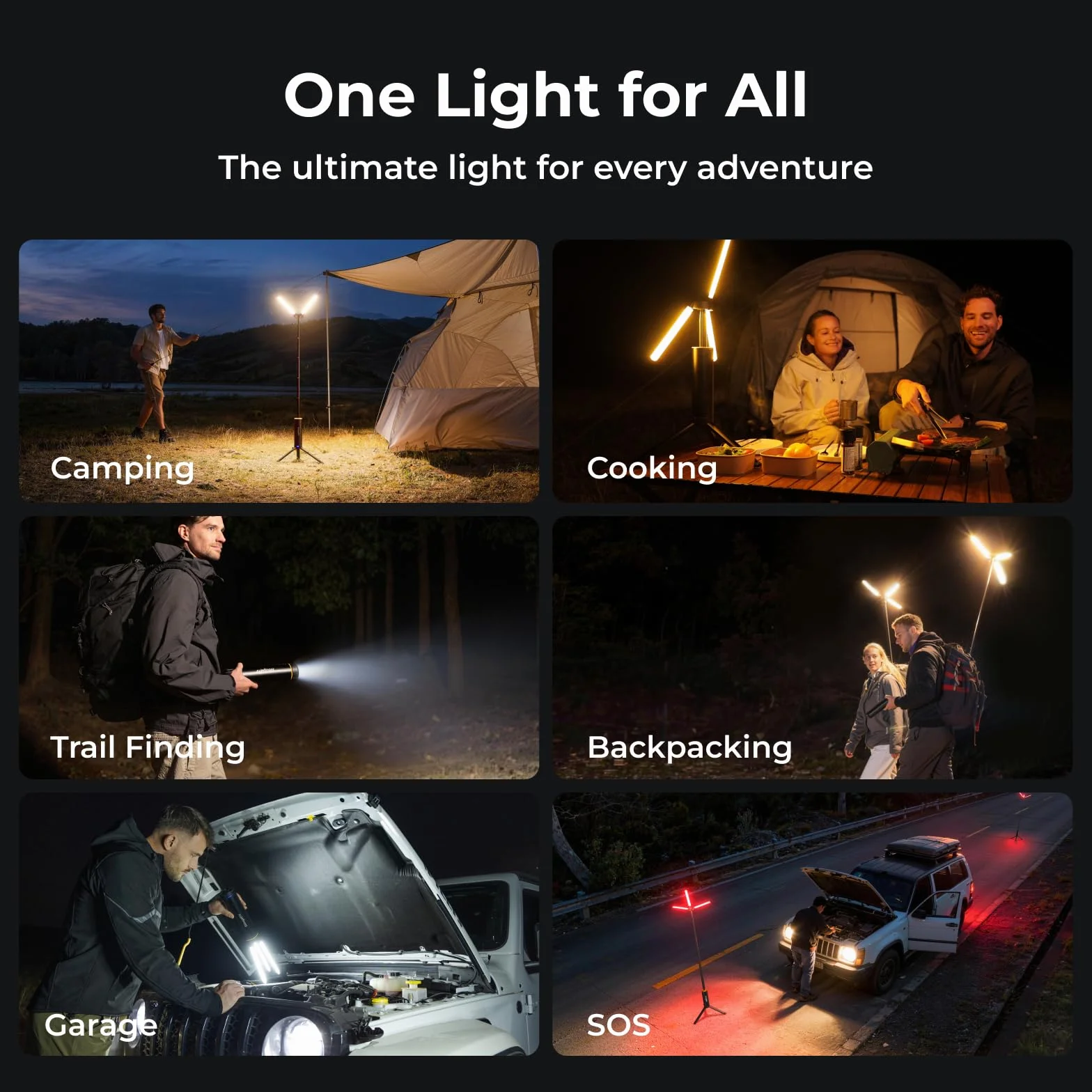 BougeRV T1 - Lámpara de camping recargable (15600 mAh, 3000 LM, linterna telescópica 1,68 m, altura y ángulo ajustables, carga rápida 2,5 h, impermeable IPX5, iluminación para camping, astillero