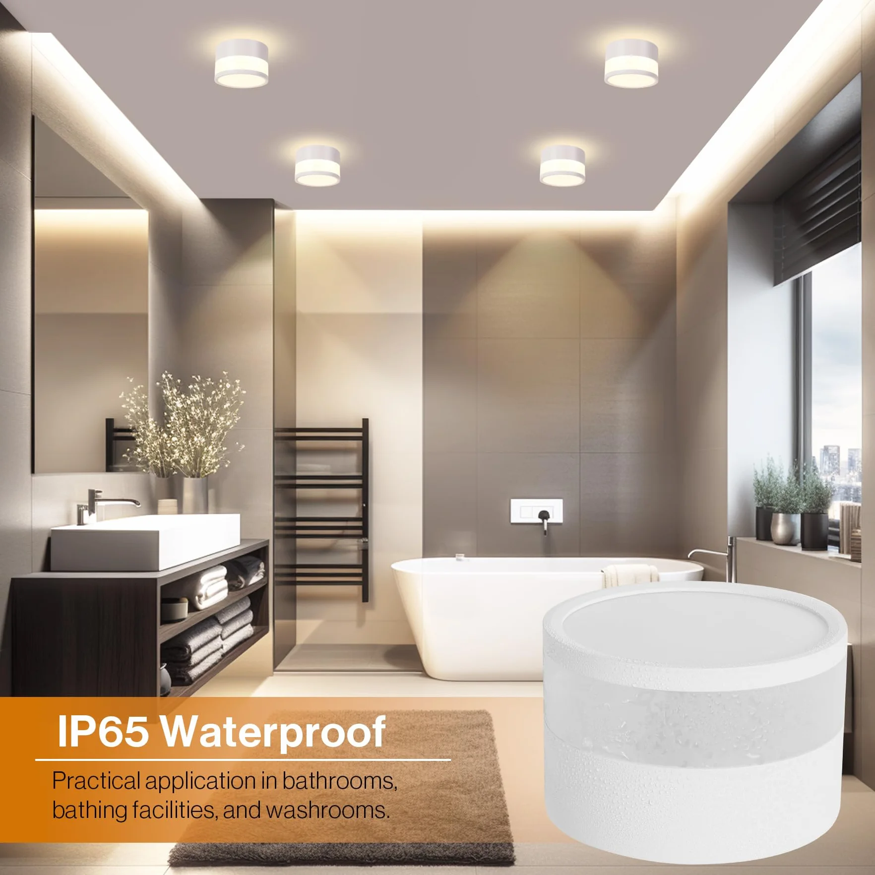 Focos LED techo Dimmable IP65 12W 2700K-6500K Blanco Aluminio 230V Ø10cm