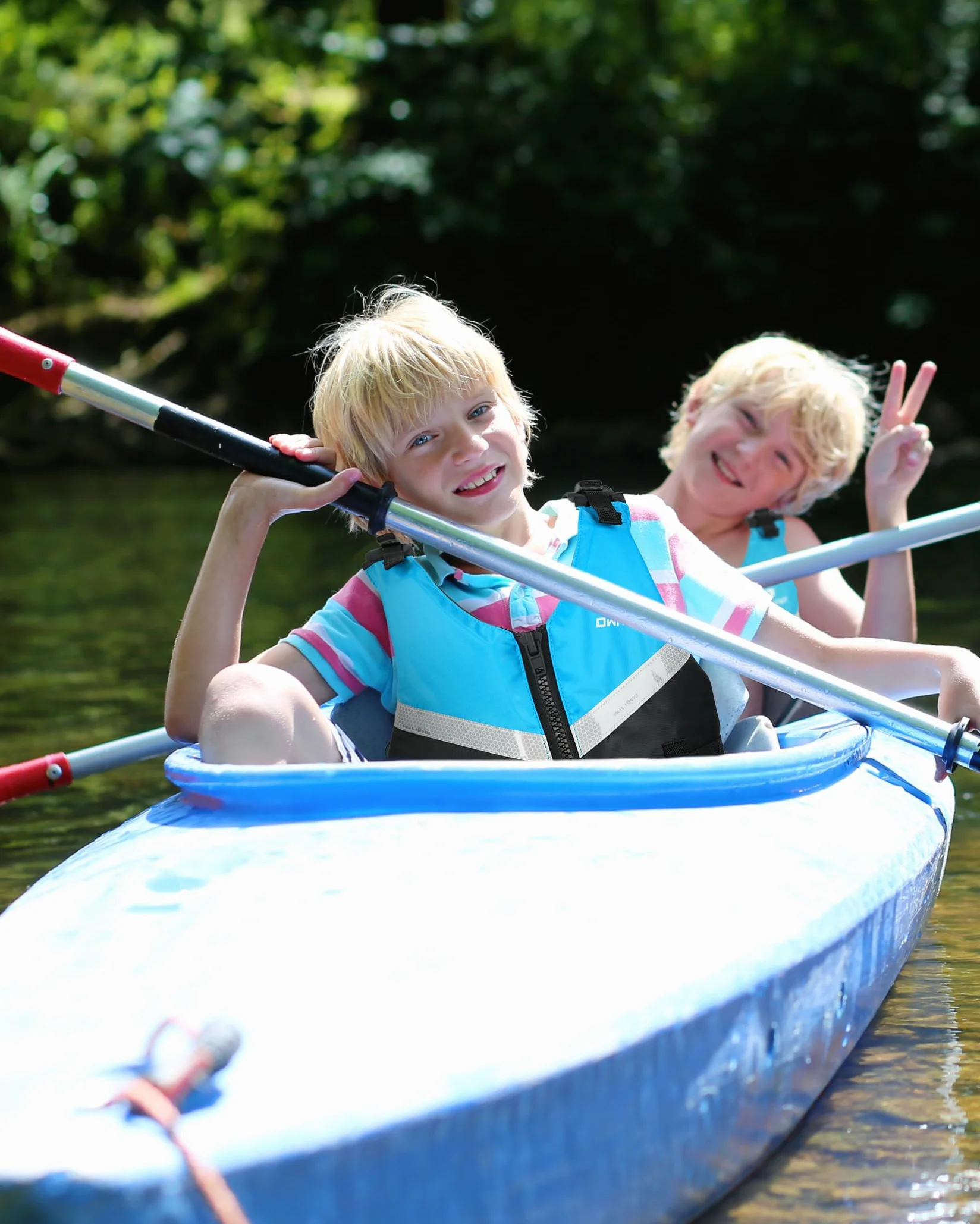 Owntop Chaleco de Natación para Jóvenes y Niños, Chaleco de Flotabilidad Ligero Unisex, Ayuda a la Flotabilidad Ajustable con Correa Inguinal Cómoda para Kayak, Pesca, Natación