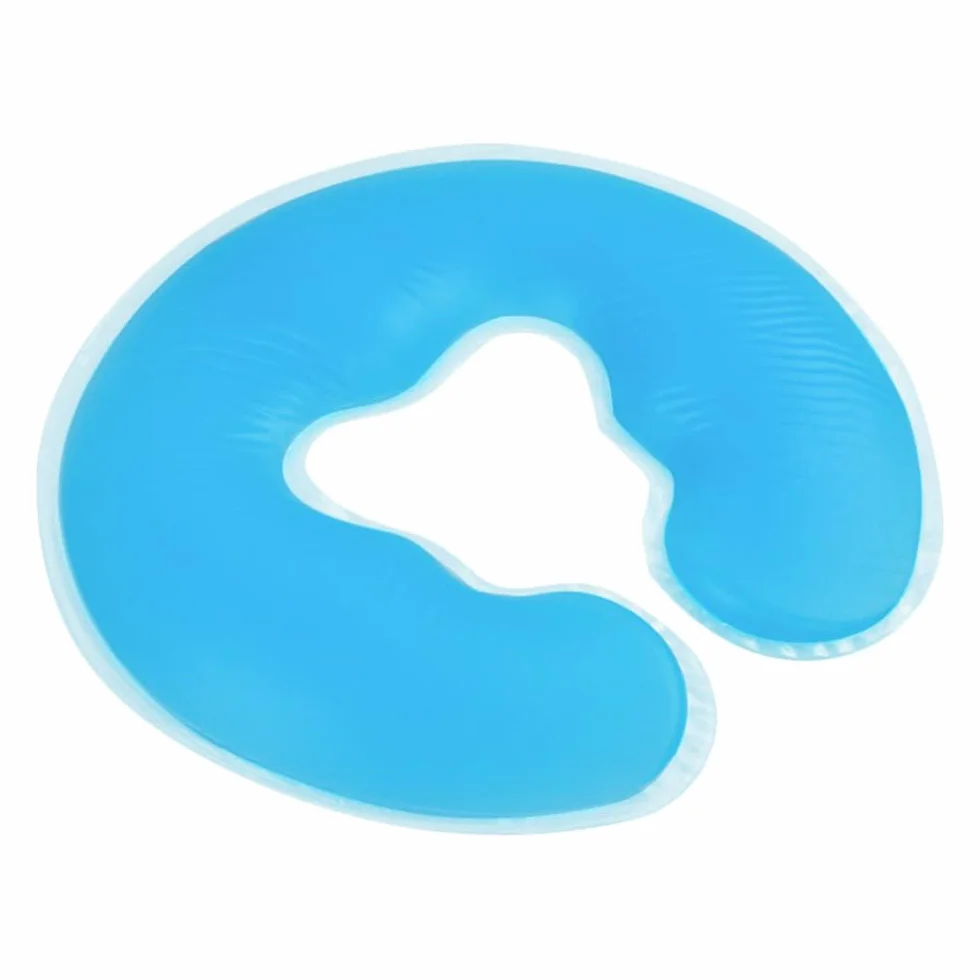 Silicon U-Shape SPA Pillow Gel Face Pad Cojín de Masaje para Cama de Belleza Azul 31 x 26 cm