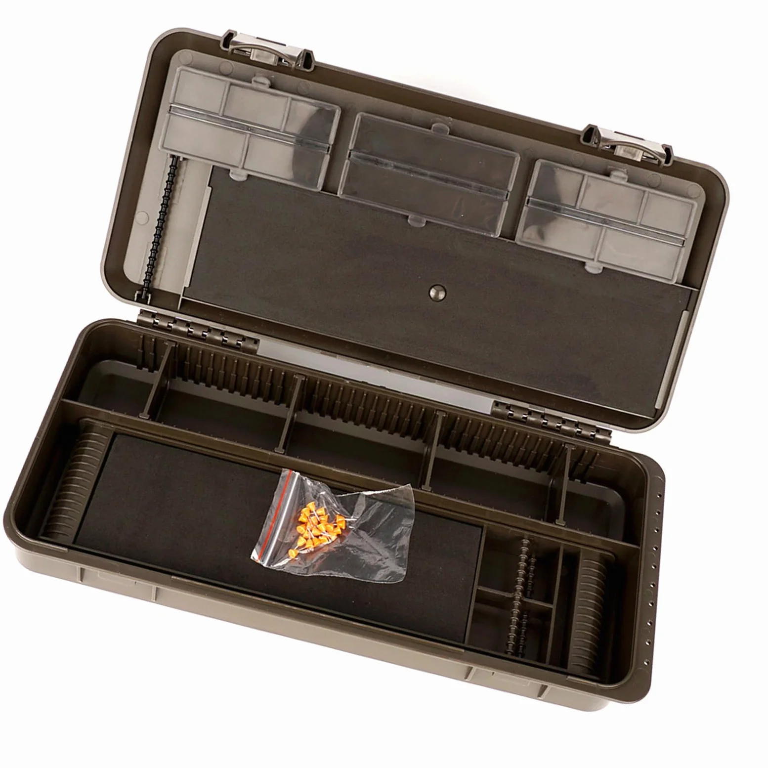 Caja de aparejos de pesca portátil de ABS con múltiples compartimentos para un fácil acceso al gancho y accesorios, organizador de aparejos de pesca, organizador de aparejos de moda europea