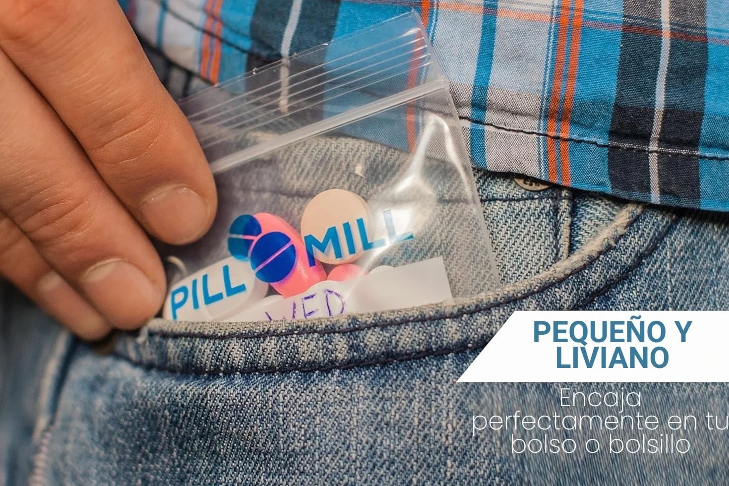 Bolsas para píldoras 3" x 2" 3 Mil Organizador de Medicinas Diarias Paquete de 100