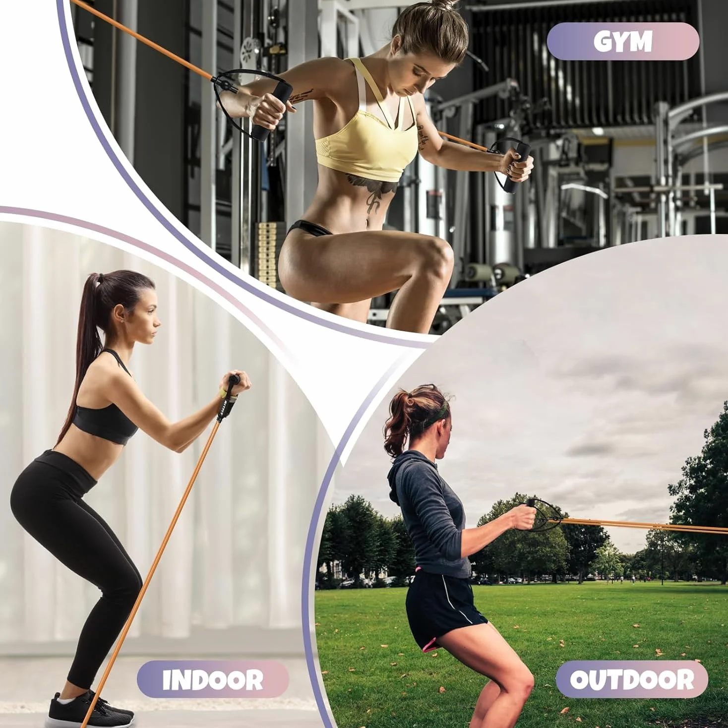 RitFit Banda de Ejercicio de Resistencia Individual con Asas cómodas-Ideal para Terapia física,Agua Entrenamiento de Fuerza,