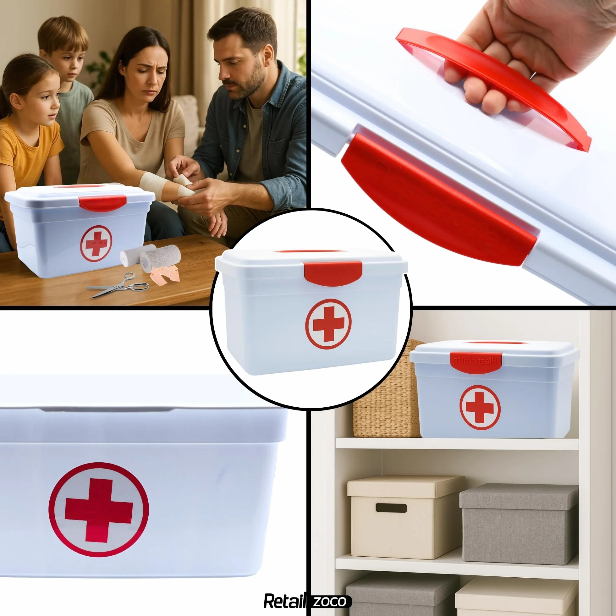 TECHZOCO Caja Medicamentos Botiquín Primeros Auxilios 8 Litros 35.5 cm