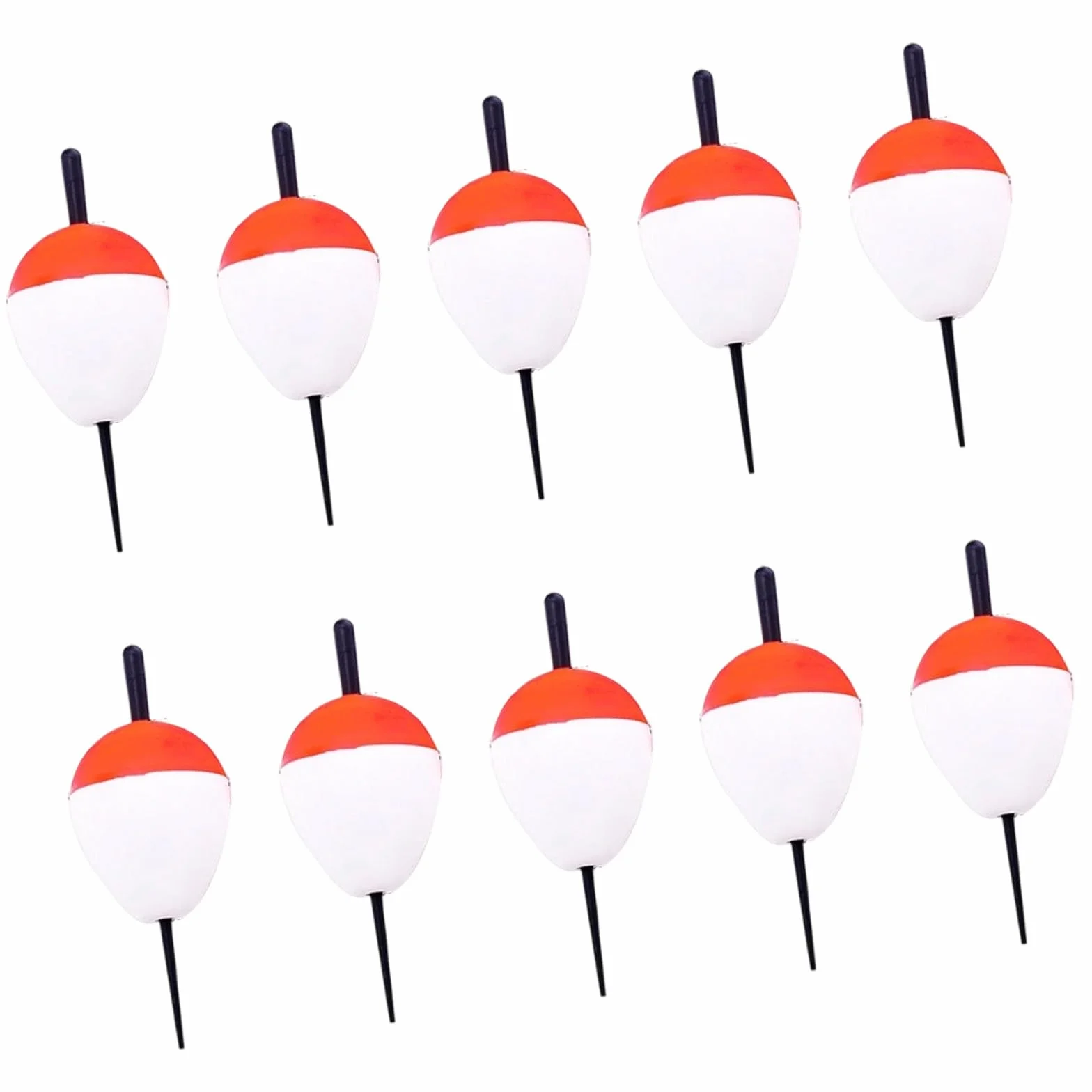 MURYE 10 boyas de espuma dura de alta dureza, flotantes, rojo y blanco, para aparejos de pesca duros