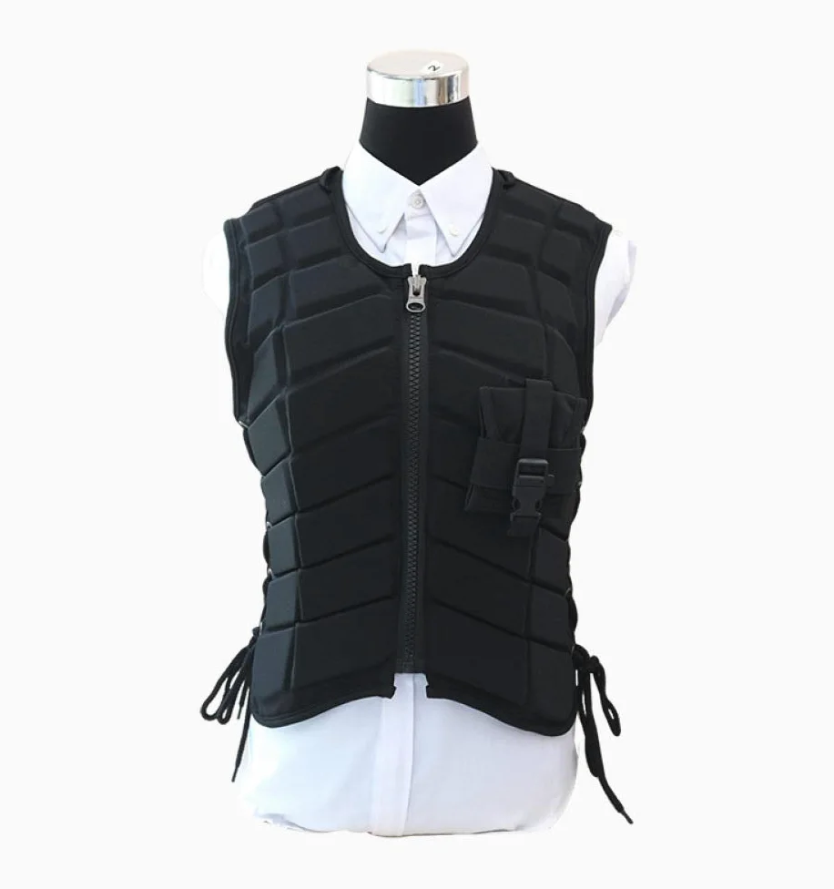 Chaleco Ecuestre Protector De Jinete De Caballo para Adultos Y Niños Ajustable Protector De Espalda del Cuerpo Chaleco Cremallera,M