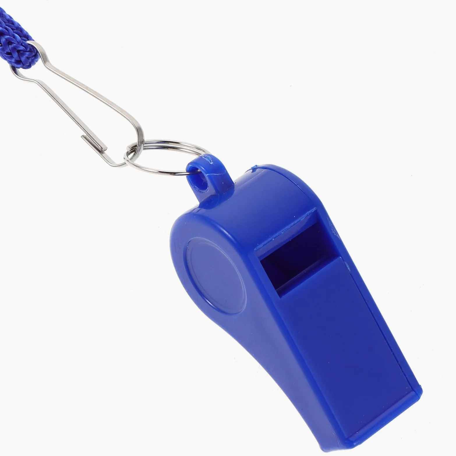 VICASKY - Silbatos de supervivencia potentes de plástico azul con cordón silbatos de emergencia para senderismo, camping, fútbol y actividades deportivas al aire libre