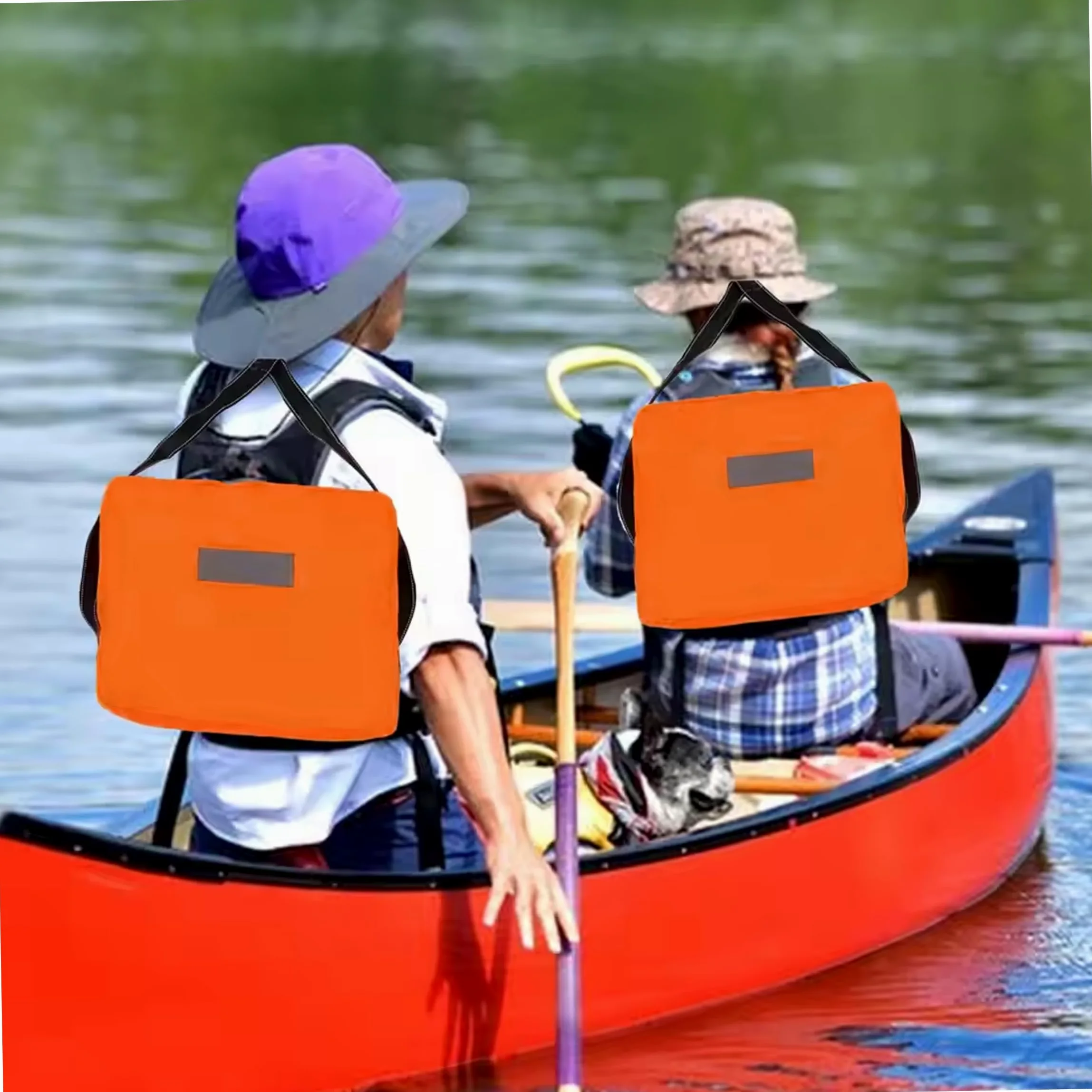 Salvavidas 2 Piezas Dispositivo de flotación arrojadizo para Barco Dispositivo de flotación arrojadizo Cojín Salvavidas para Barco Oxford Grueso e Impermeable Naranja de Alta Visibilidad