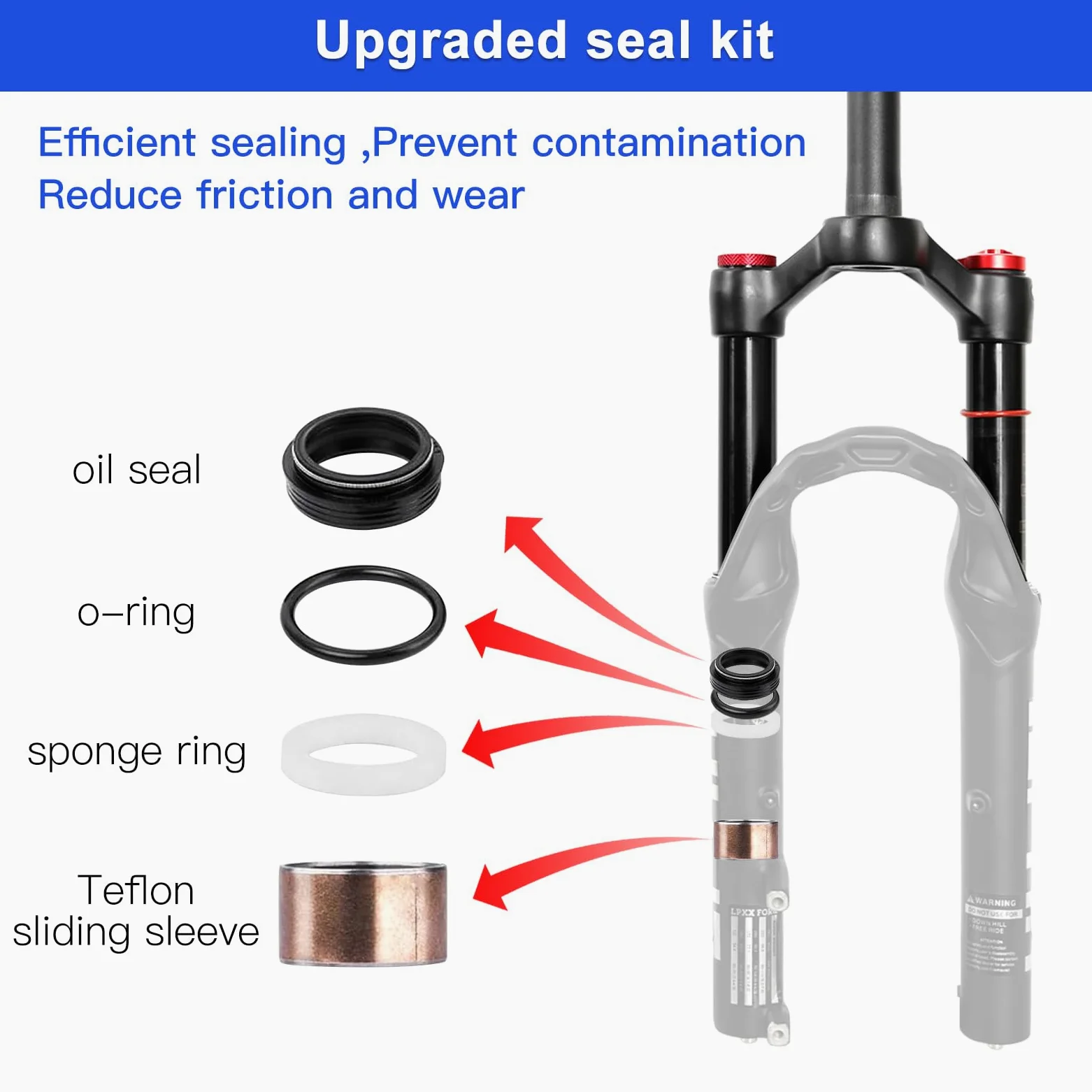Horquilla de suspensión neumática de bicicleta de 20 pulgadas, 120 mm de viaje, horquilla QR MTB de 9 mm, tubo recto de 1 1/8 pulgadas, bloqueo manual, horquilla delantera de freno de disco