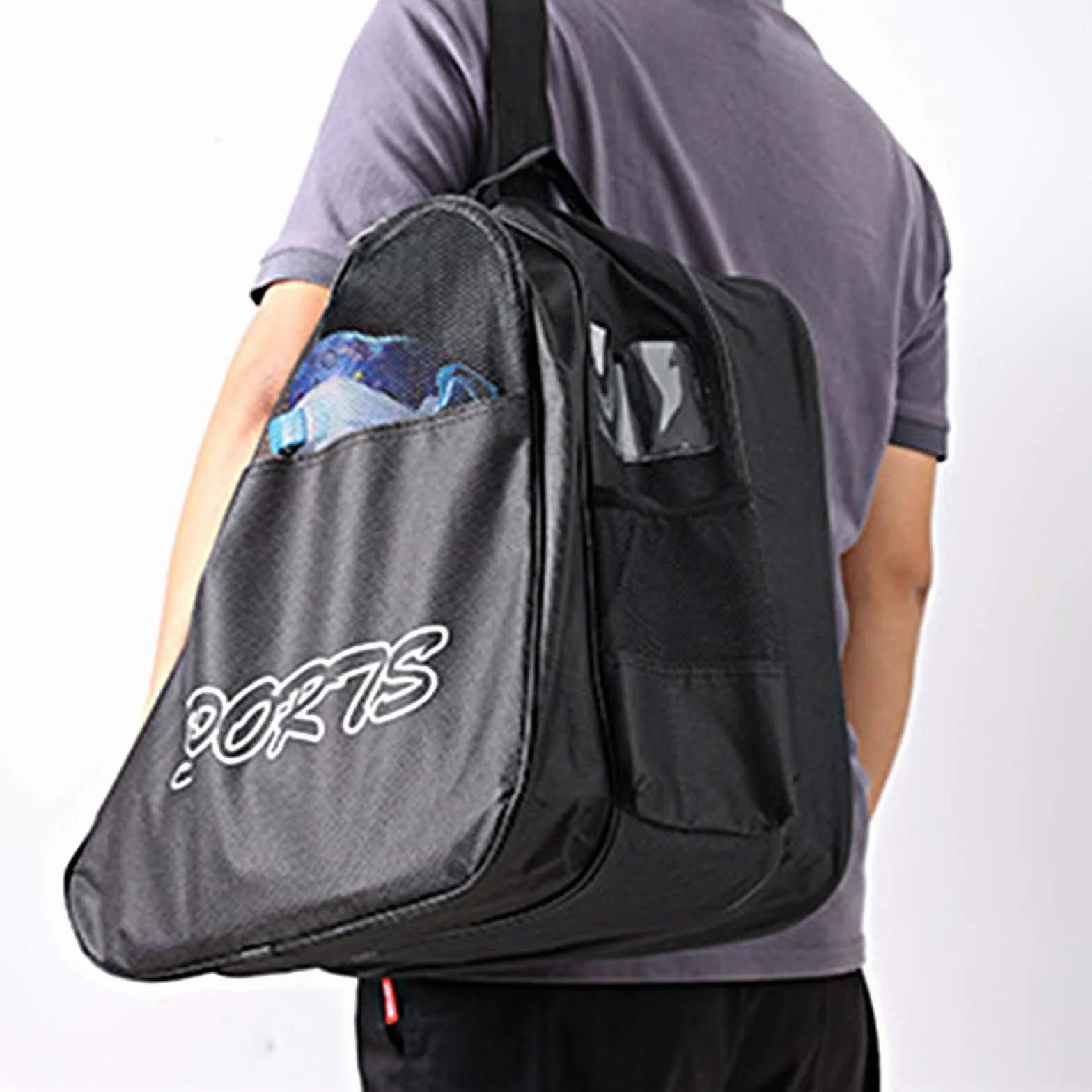 Oshhni Bolsa para Patines de Ruedas, Bolsa para Patines en línea para niños, Bolsas para Patines para niños/Adultos, Negro