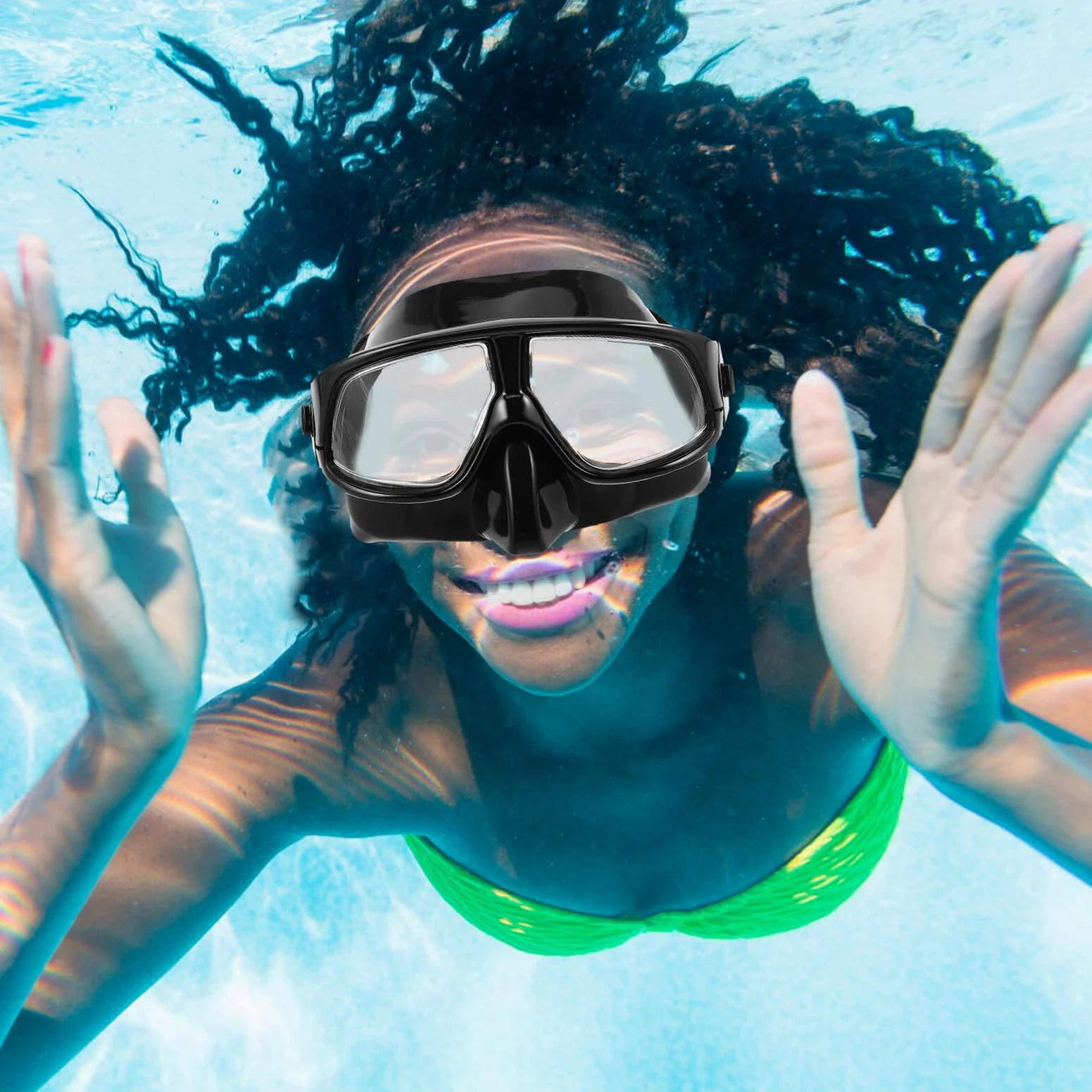 Máscara de Buceo Snorkel Ajustable para Adultos Gafas de Buceo Profesional Volumen con Amplia Visión para Natación y Snorkeling