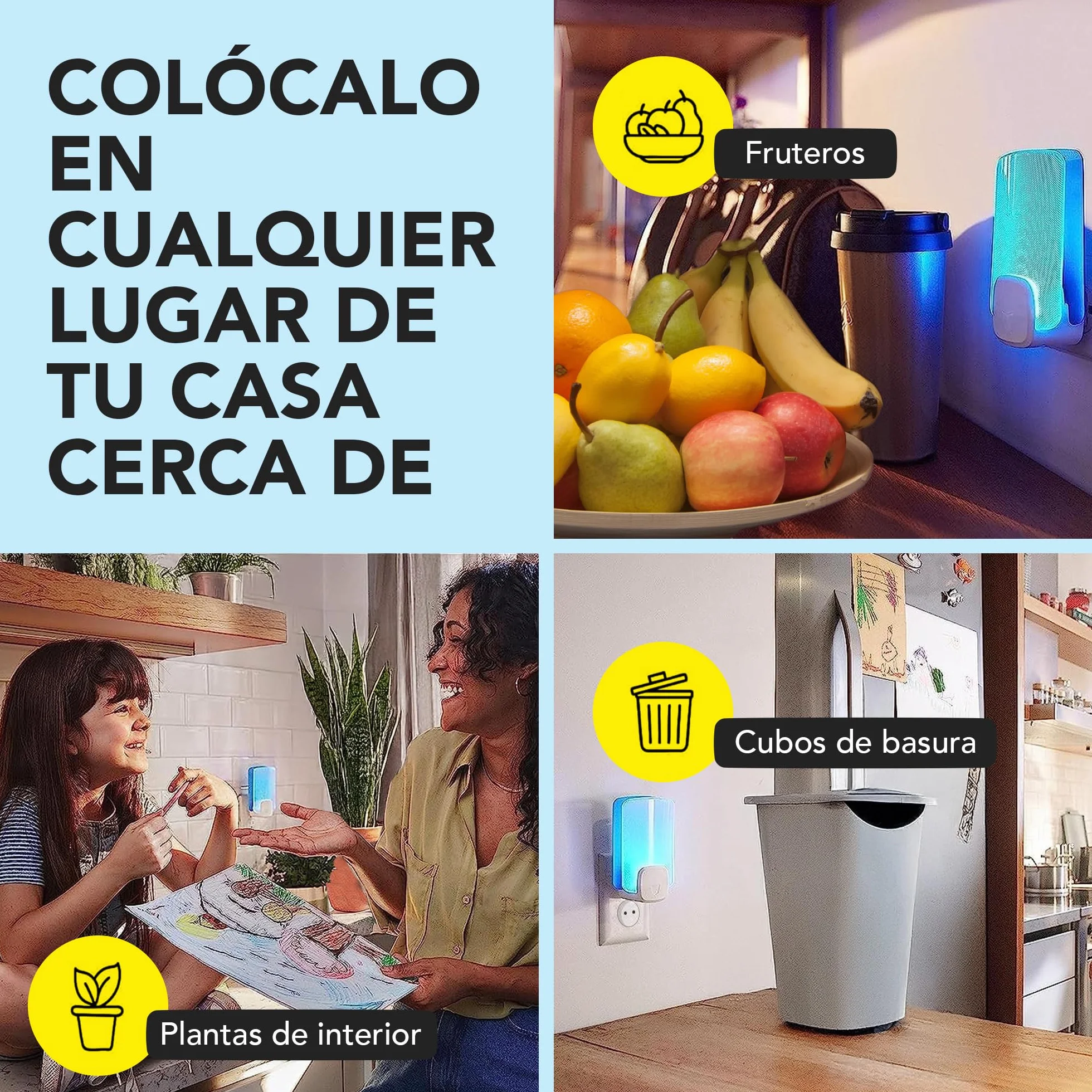 Raid Essentials 2 x Recambio para Trampa LED Antimoscas, Antimoscas de Fruta y Antipolillas, Sin Insecticida, Protección 24/7, para Uso Interior, Paquete de 2