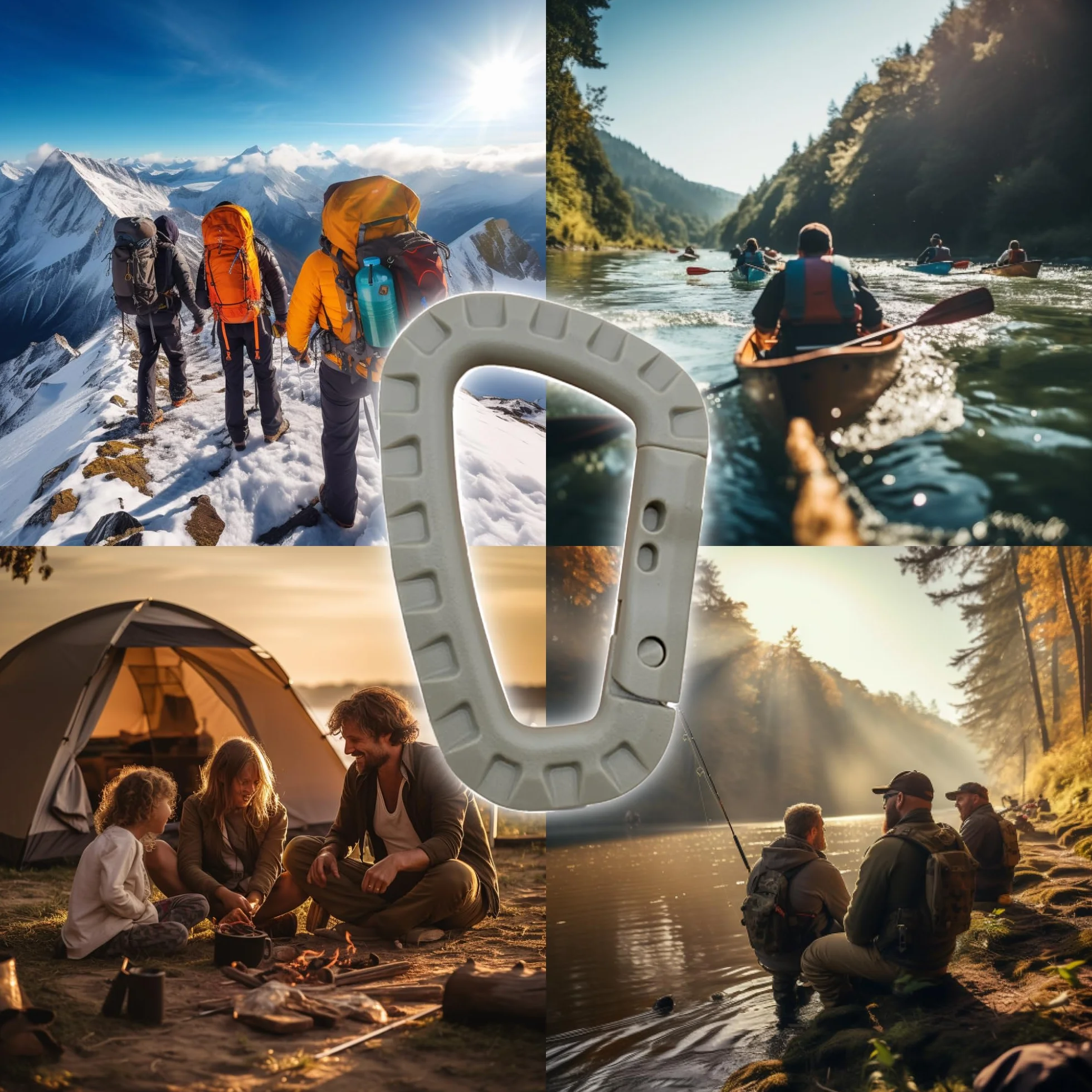 Mosquetones de Plástico – 5 Piezas – Mosquetón Táctico Negro con Cierre de Muelle – Mosquetón Grande en Forma de D Molle para Mochila, Camping y Exterior – Carabiner