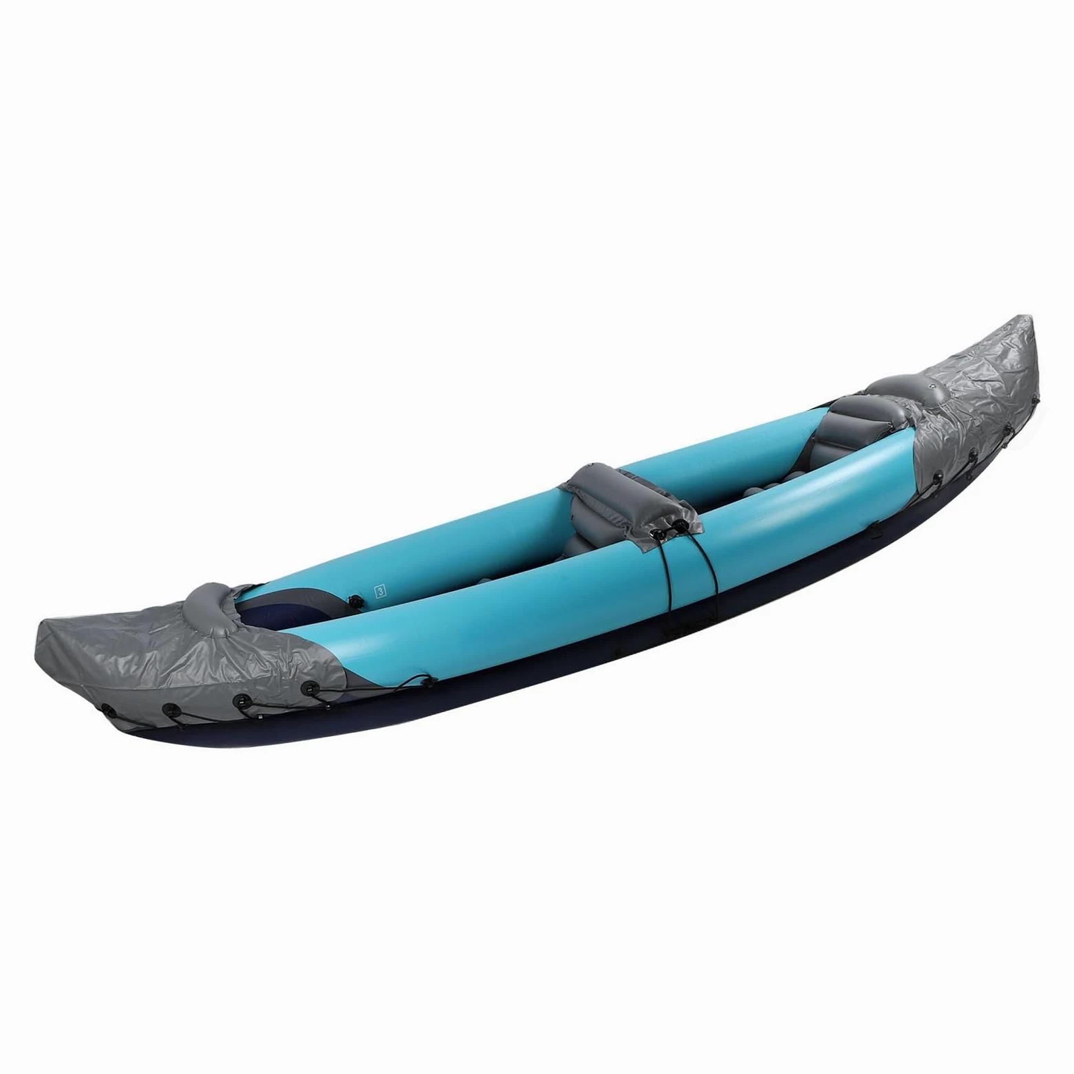 Changor Kayak Plegable para 2 Personas, Protección Solar Portátil, Canoa Inflable de PVC Engrosada para Pesca, Rafting, Material Resistente Al Agua, Interior Inodoro para una Experiencia Cómoda