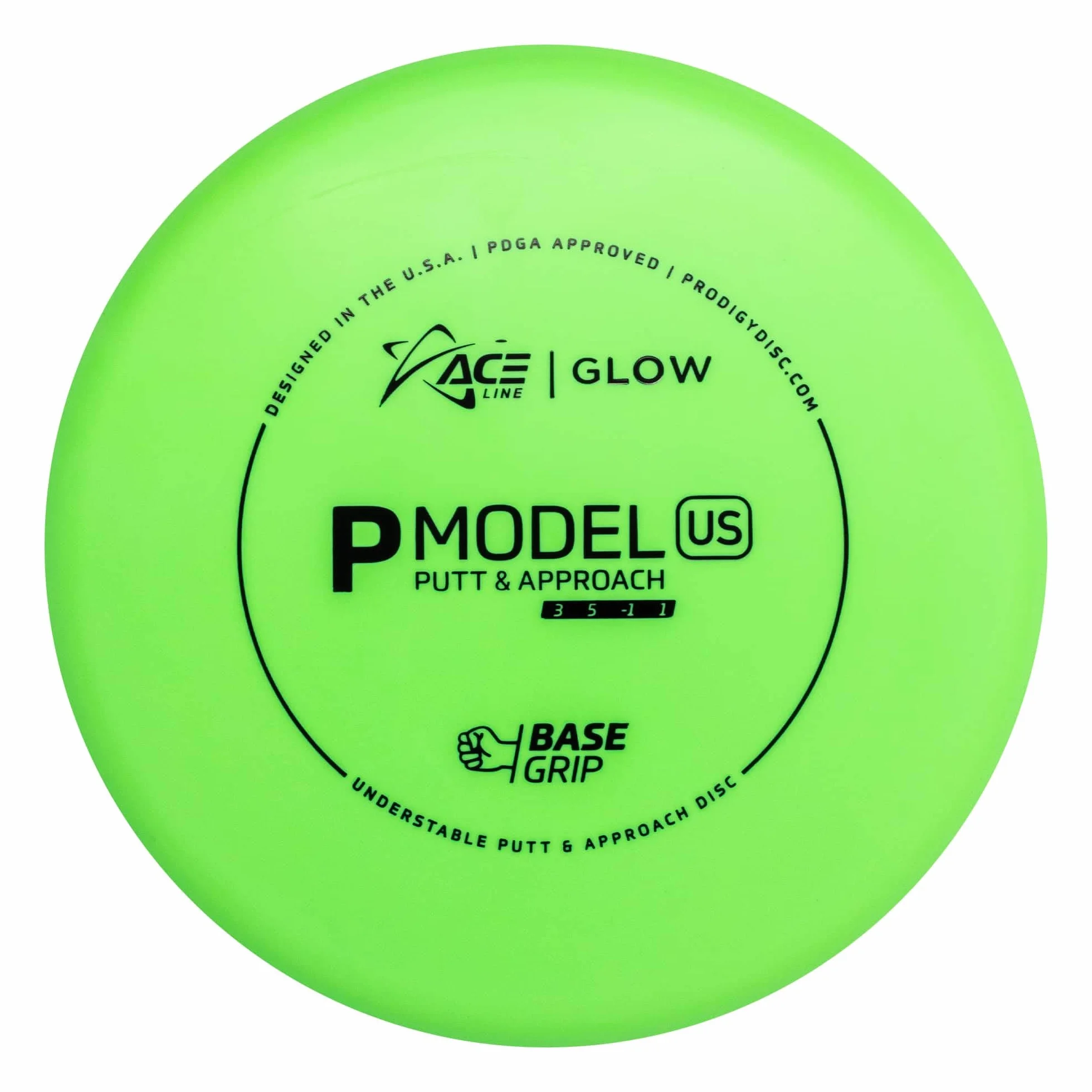 Prodigy Discs Ace Line Glow Base Grip P Modelo US Putter Golf Disc