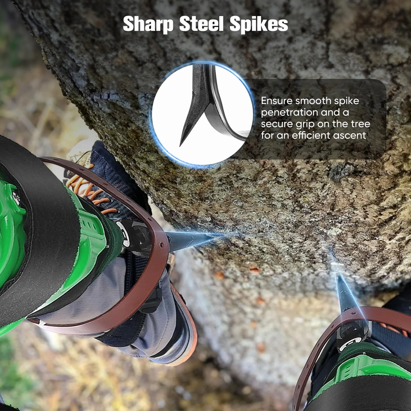 Herramienta de escalada de árbol, Juego de trepadores de árboles con crampones Altura Ajustable de la Pantorrilla, fácil de Usar para Recoger Frutas