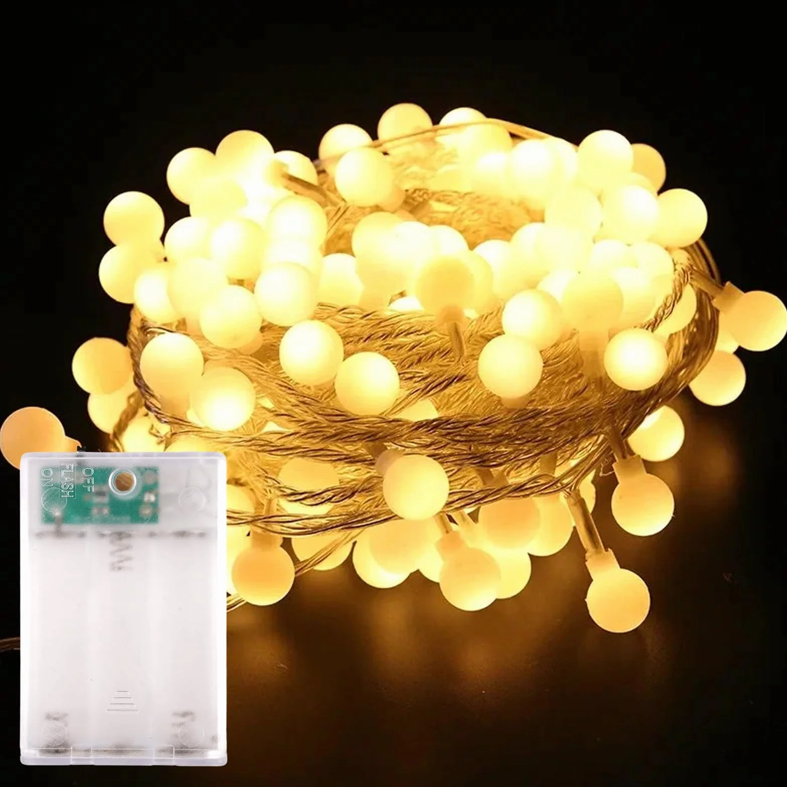 Guirnalda Luces LED Exterior 20 LED 3 Metros 2 Modos Pilas
