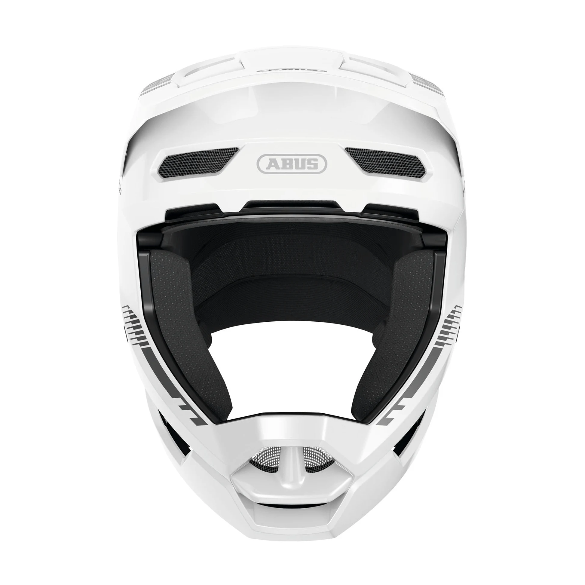 ABUS Casco Downhill HiDrop, Fullface, Alpine White, Talla L | Casco de bicicleta certificado ASTM con carcasa ABS para MTB, Downhill, Enduro y Bikepark
