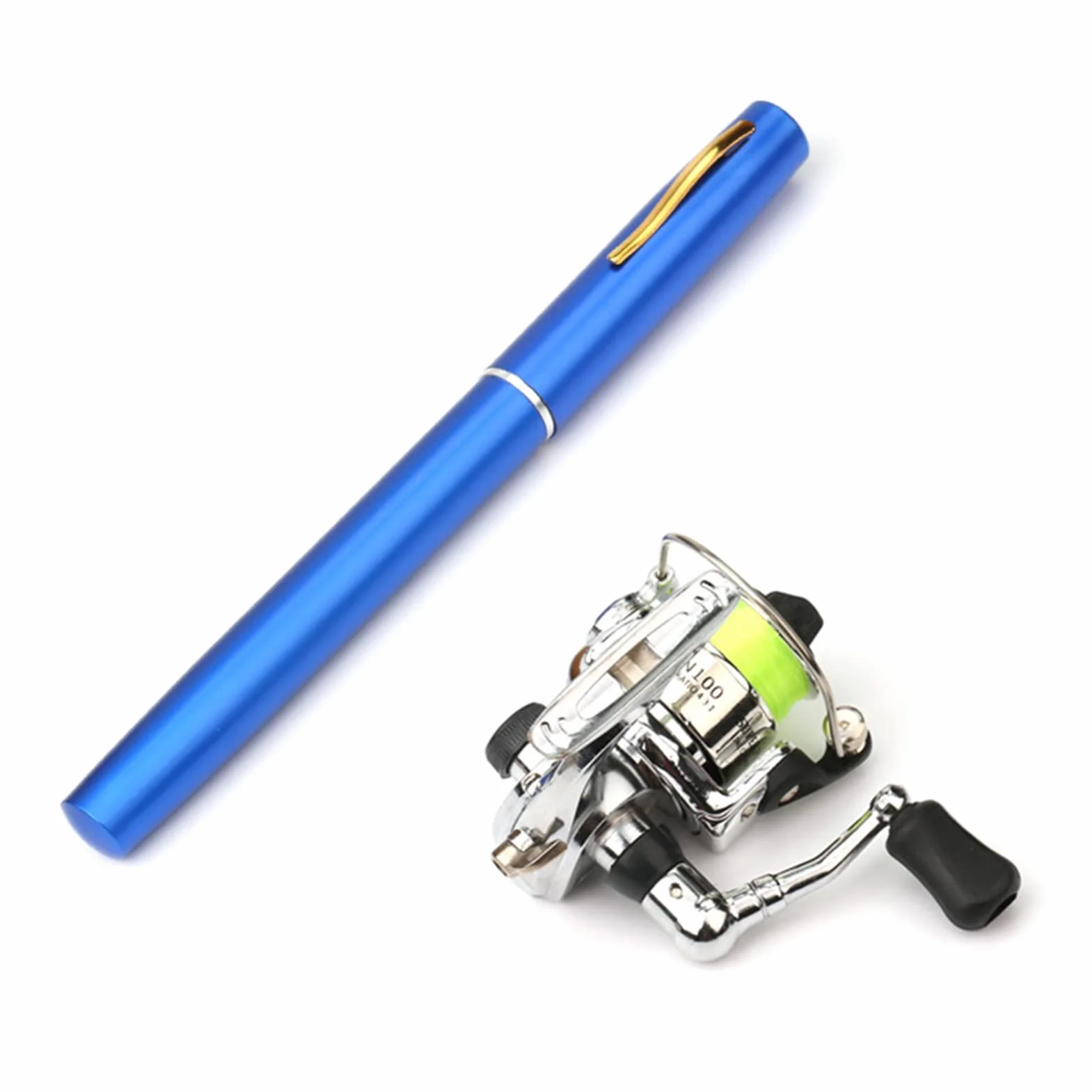 Lixada Caña de pescar plegable telescópica combo kit 1,6 m equipo de pesca